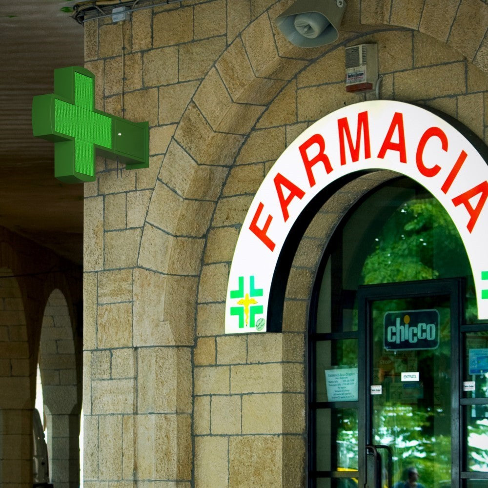 Cruz de farmacia LED XL RGB multicolor programable P8 - Exterior