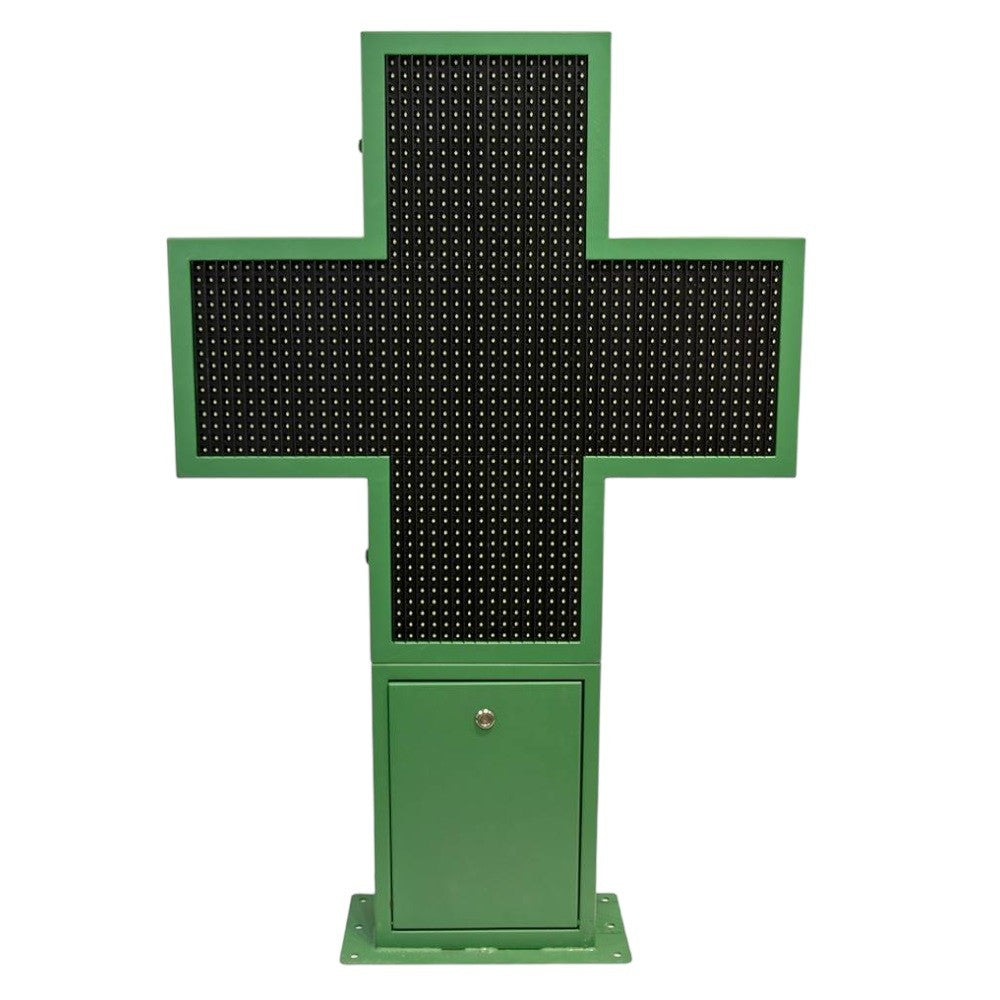 Cruz de farmacia LED monocolor verde programable P16 - Exterior