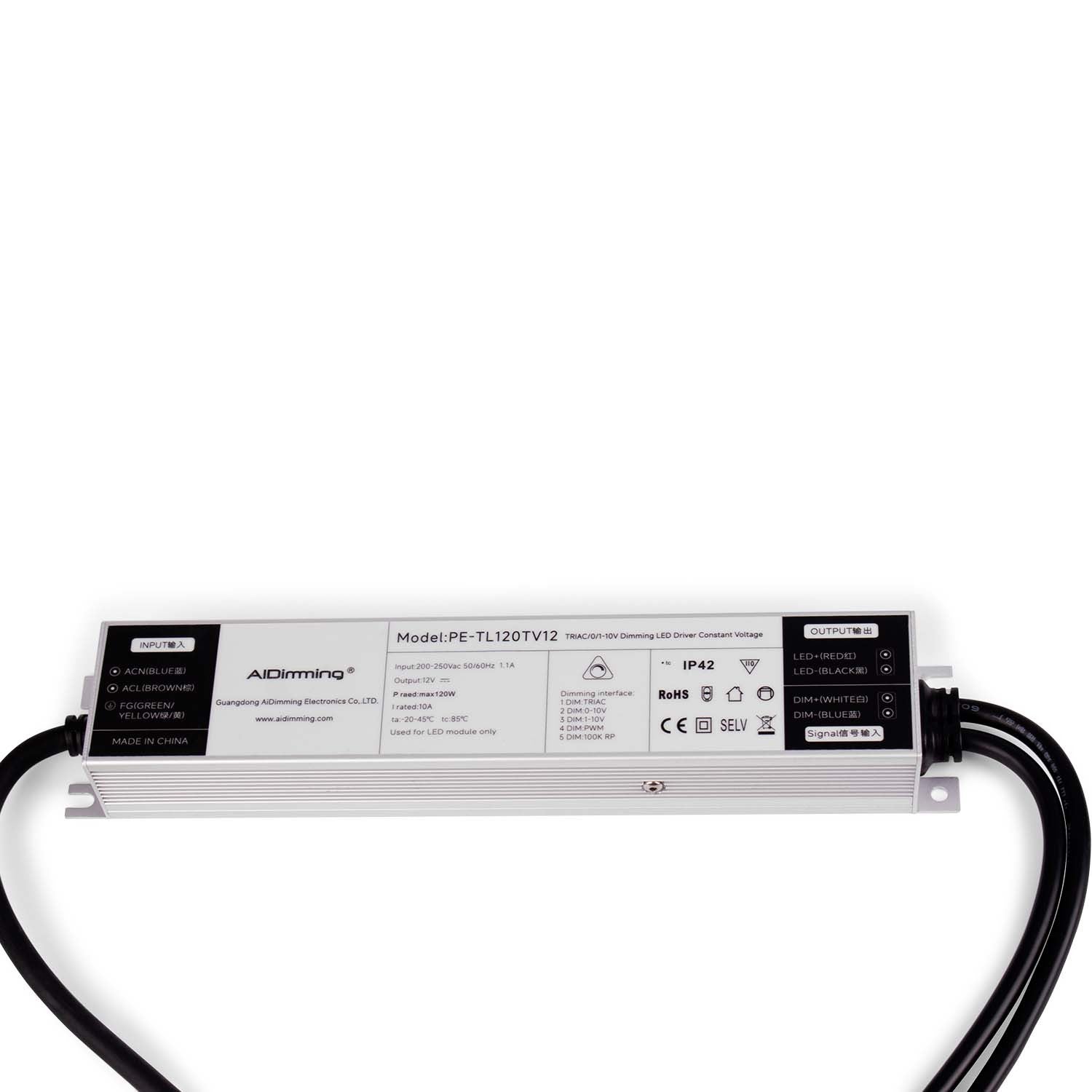 Fuente de alimentación dimmable TRIAC/0-10V  200-250V - Salida 12V - 10A - 120W