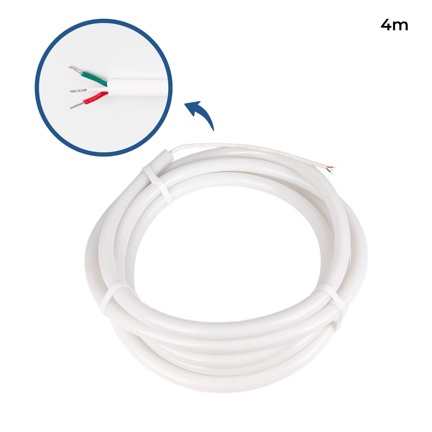 Neón LED flexible RGB inteligente IC - 360º circular - Ø22mm - 4 metros - 12V DC - 28W/m - IP65