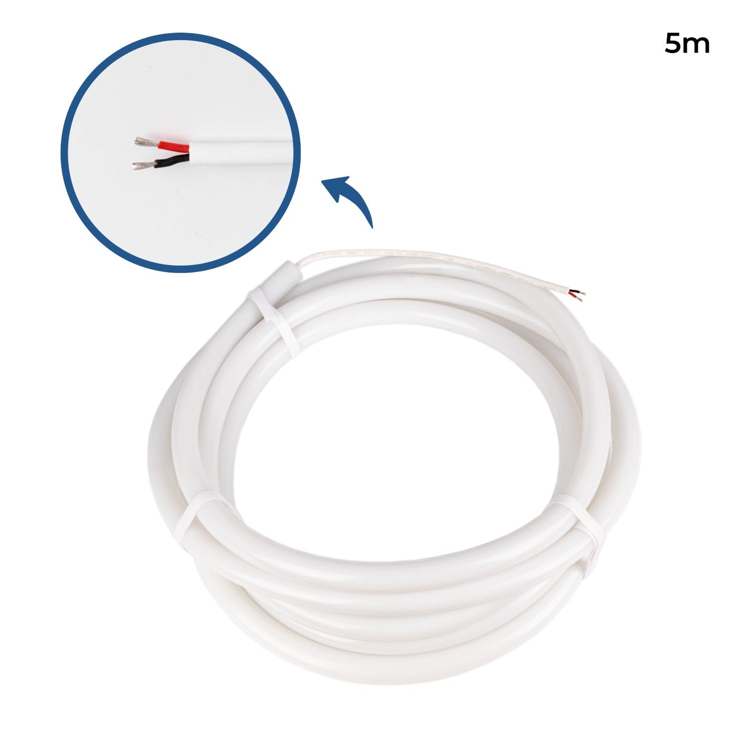Neón LED flexible 360º circular - Ø22mm - 5 metros - 24V DC - 240Ch/m - 19,2W/m - IP65