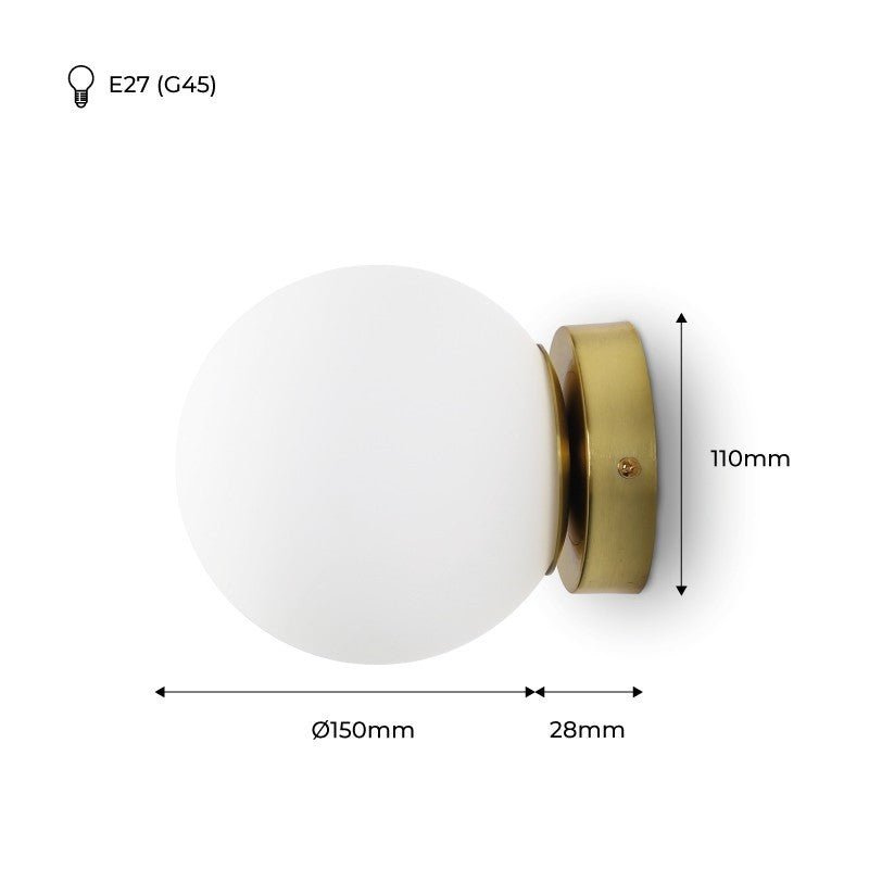 Aplique de pared bola cristal "Rober"