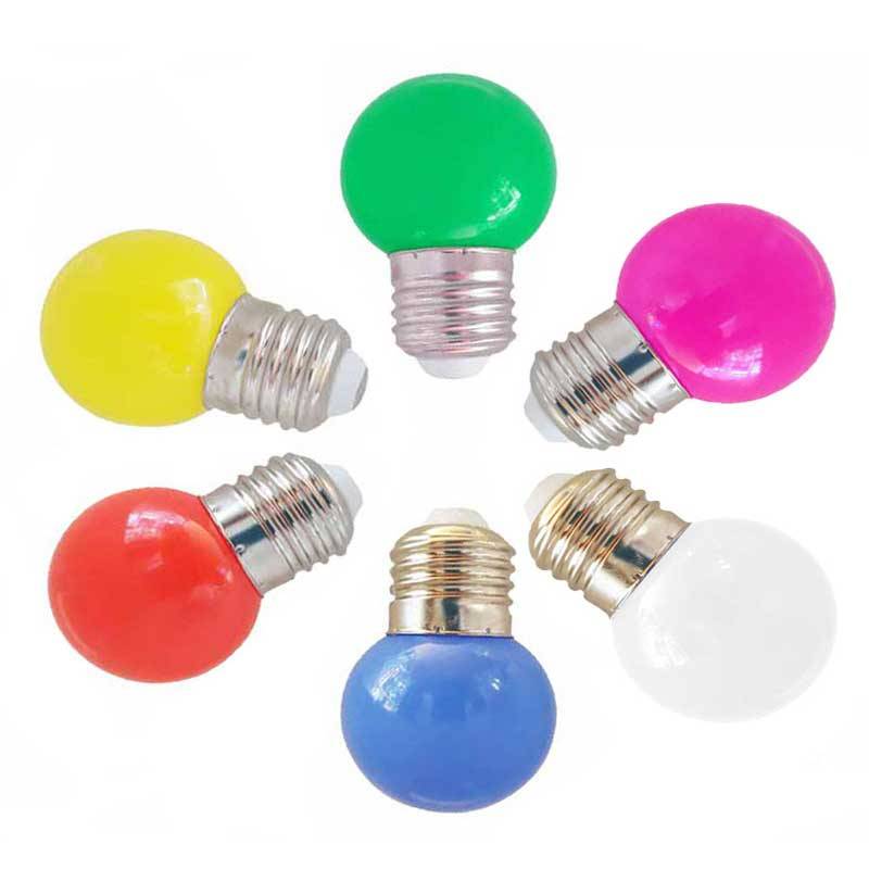 Bombilla de colores LED E27 G45 - 1W