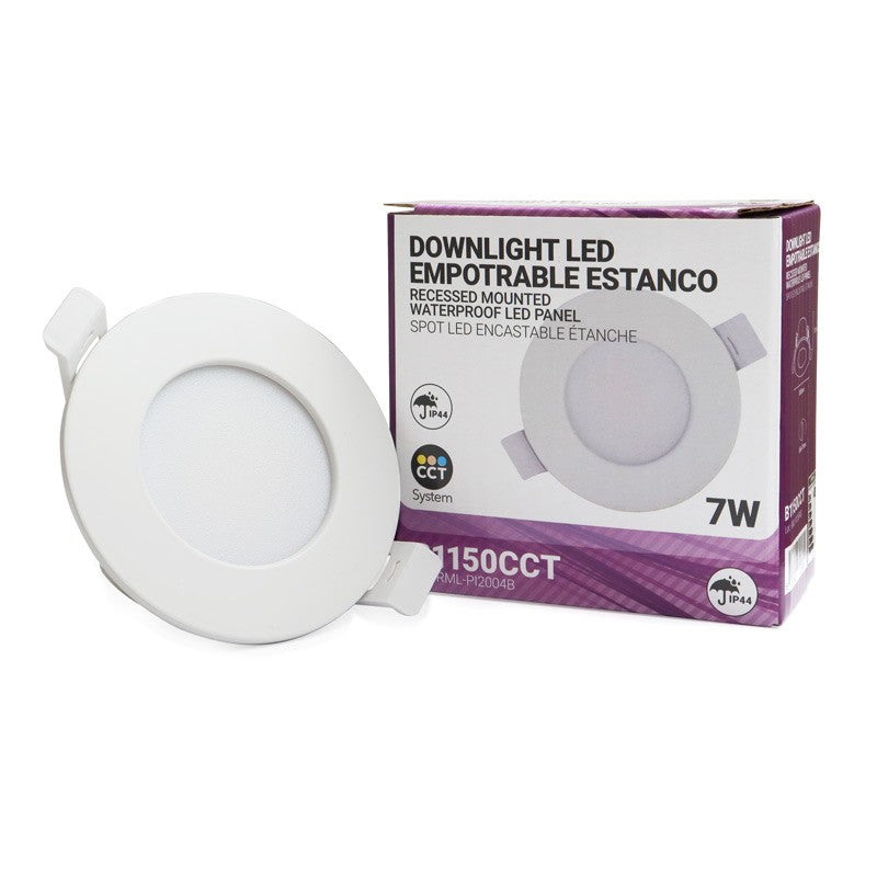 Downlight LED estanco empotrable CCT - 7W - IP44 - Corte Ø 68-75mm