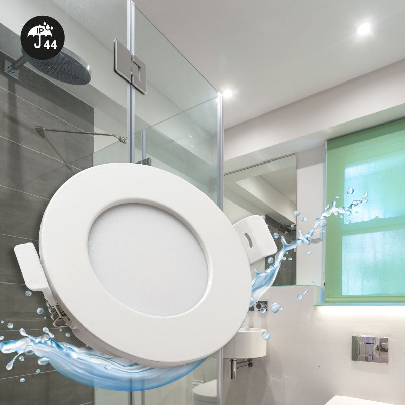 Downlight LED estanco empotrable CCT - 7W - IP44 - Corte Ø 68-75mm