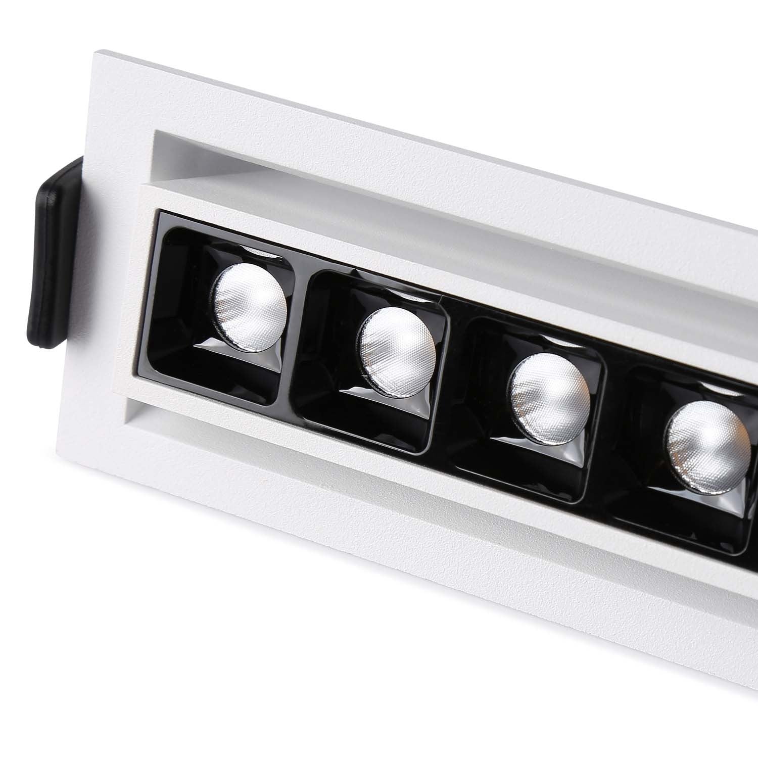 Foco lineal LED empotrable 10W - Orientable - UGR18 - CRI90 - Chip OSRAM - 2800K