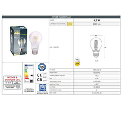 Bombilla LED filamento E27 - 6,5W - Fumagalli - 2700K