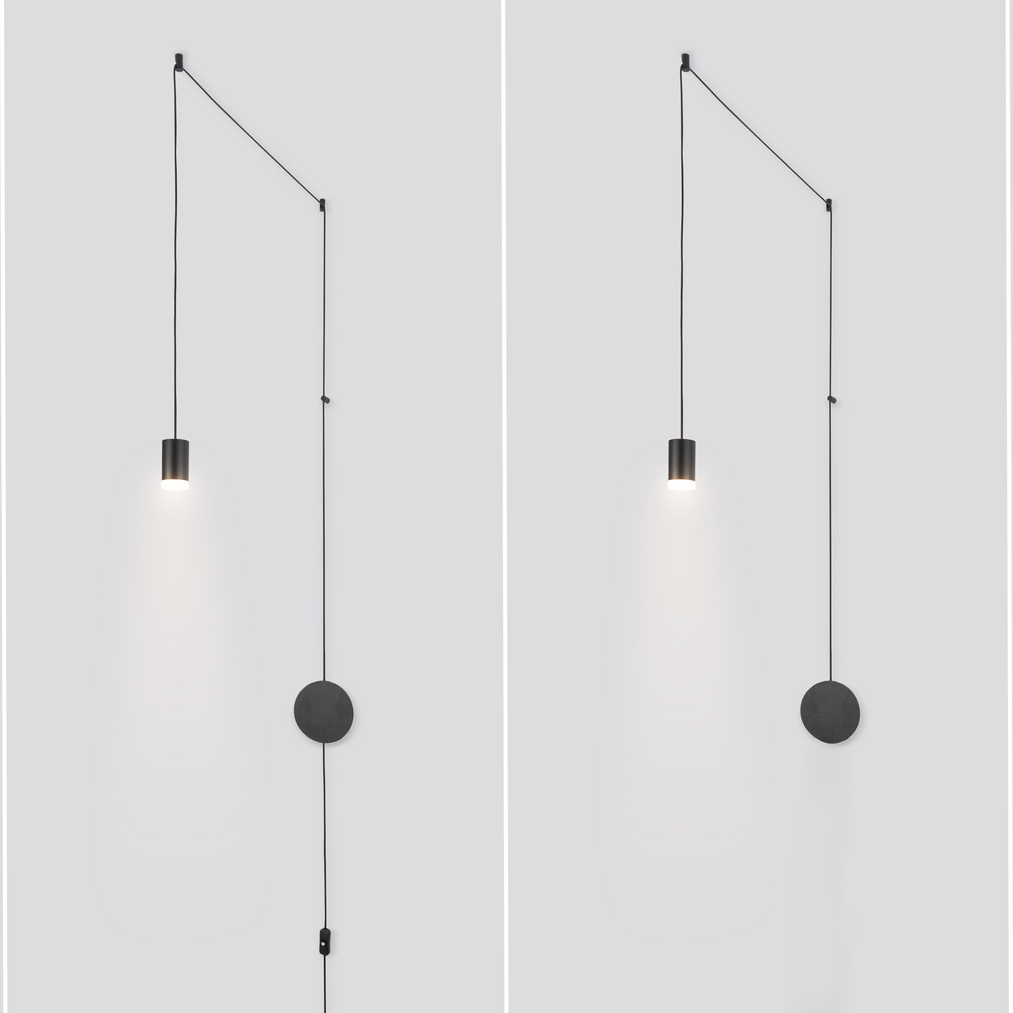 Lámpara colgante de diseño "Nébula" con enchufe e interruptor - 1x6W