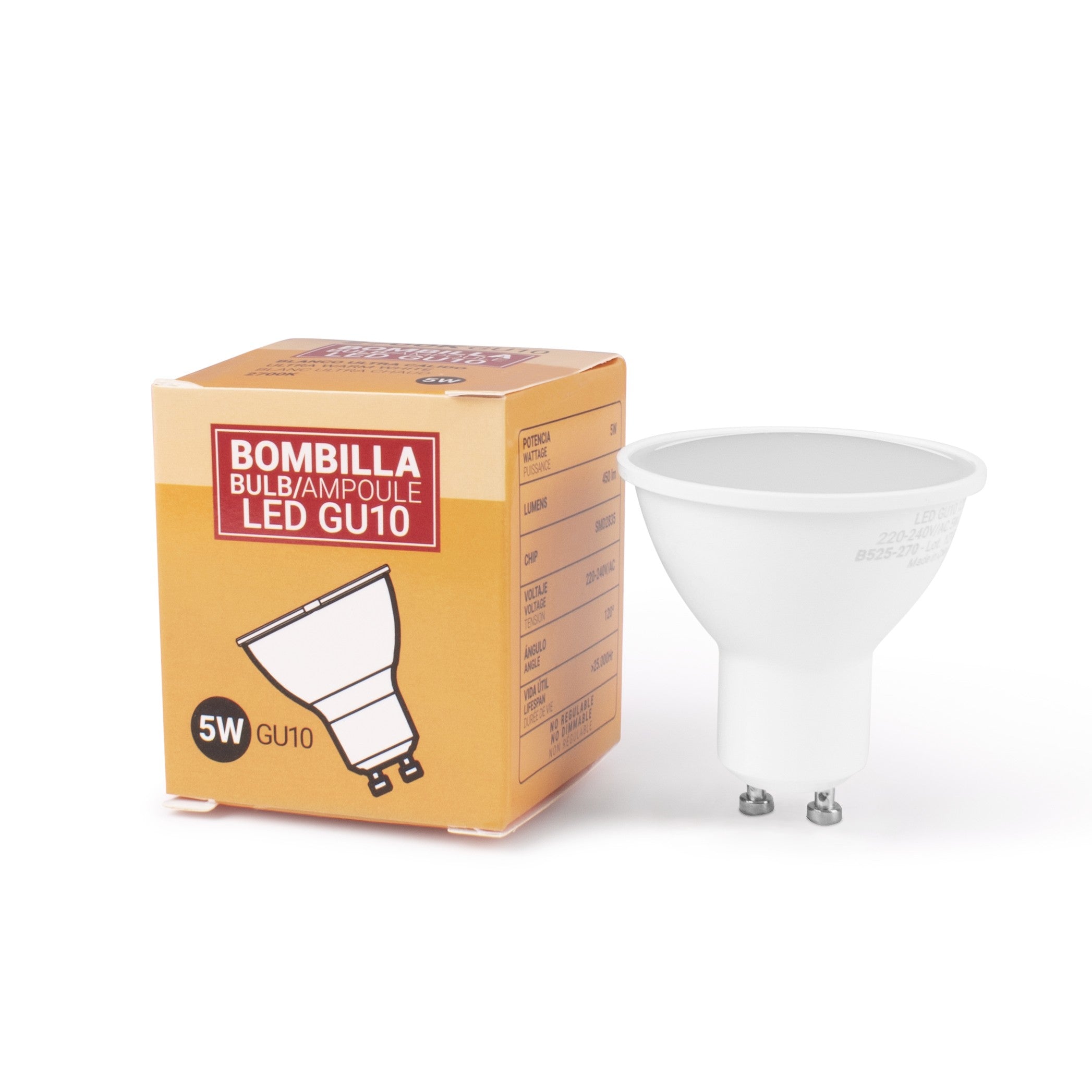 Pack x 10 - Bombilla GU10 LED 5W