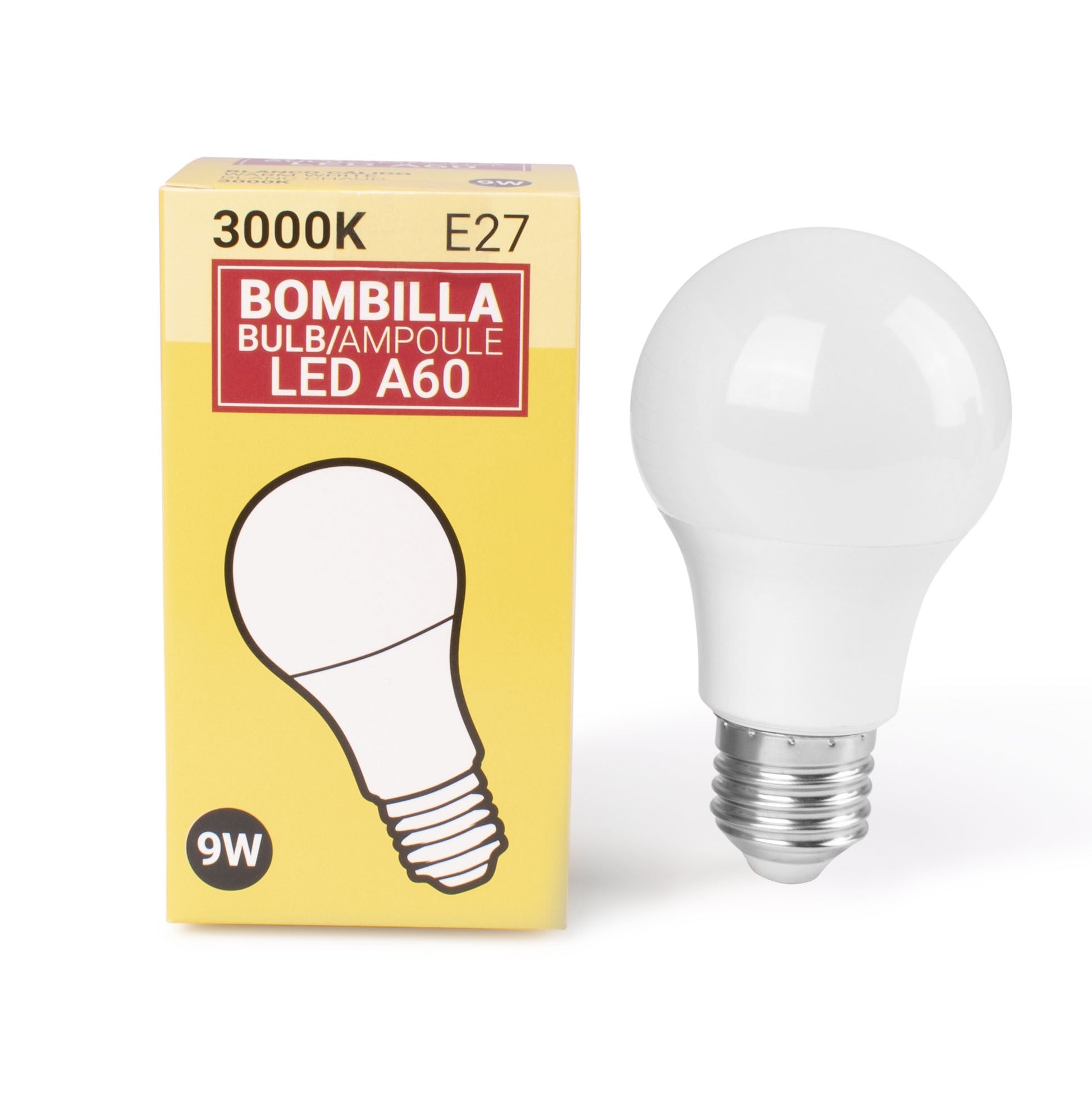 Pack x 10 - Bombilla LED E27 A60 - 9W
