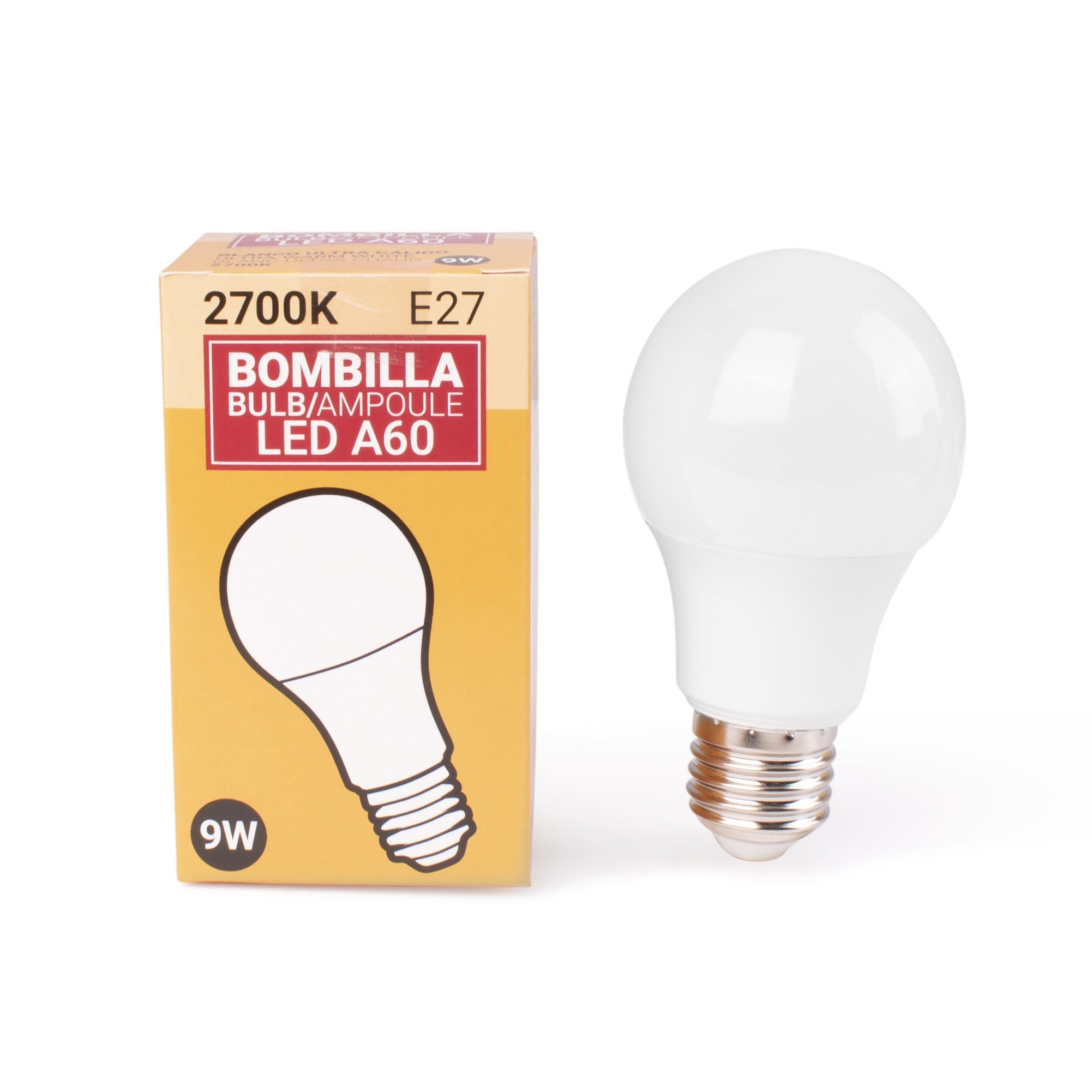 Pack x 10 - Bombilla LED E27 A60 - 9W