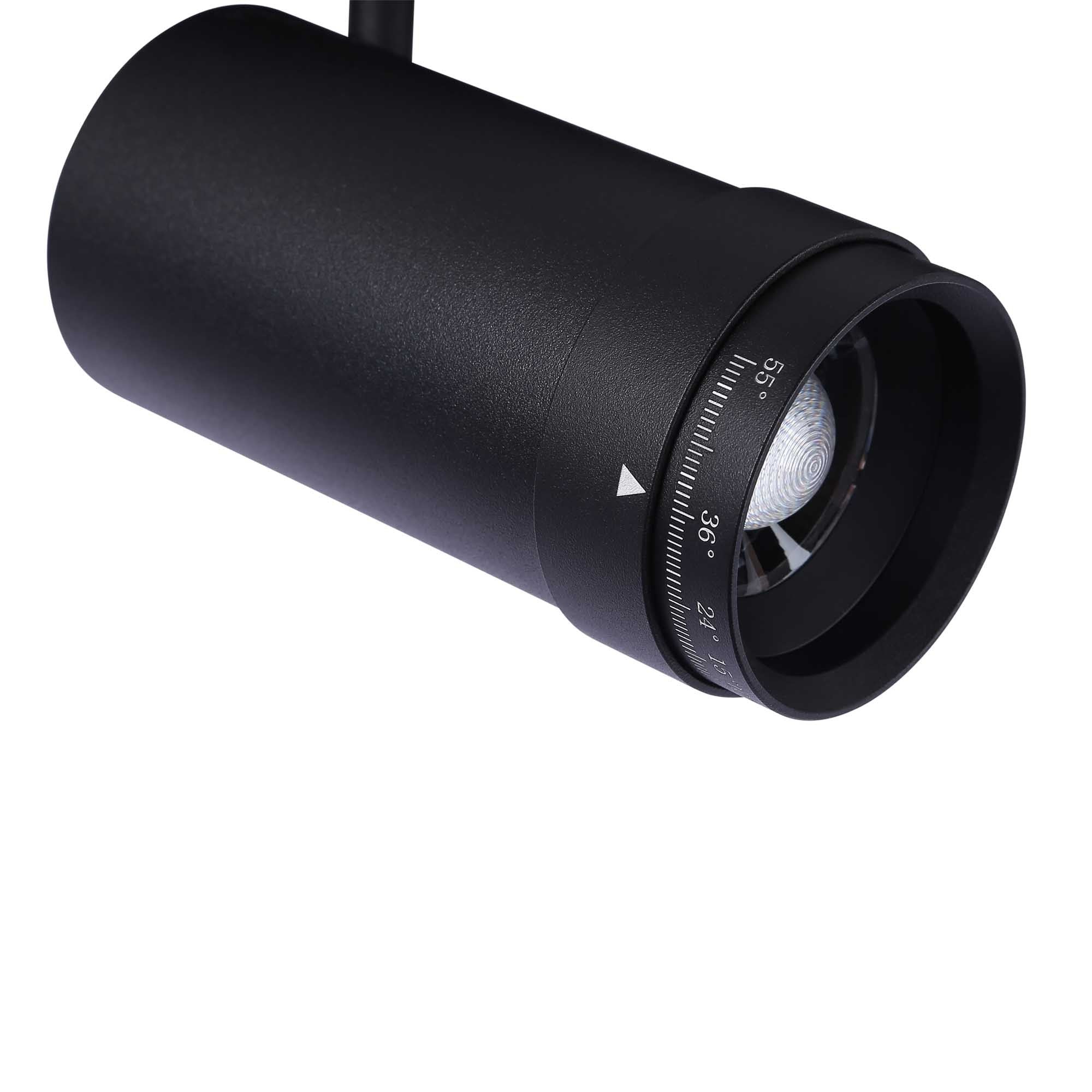 Foco LED para carril magnético con Zoom 10-55º - 48V - 12W