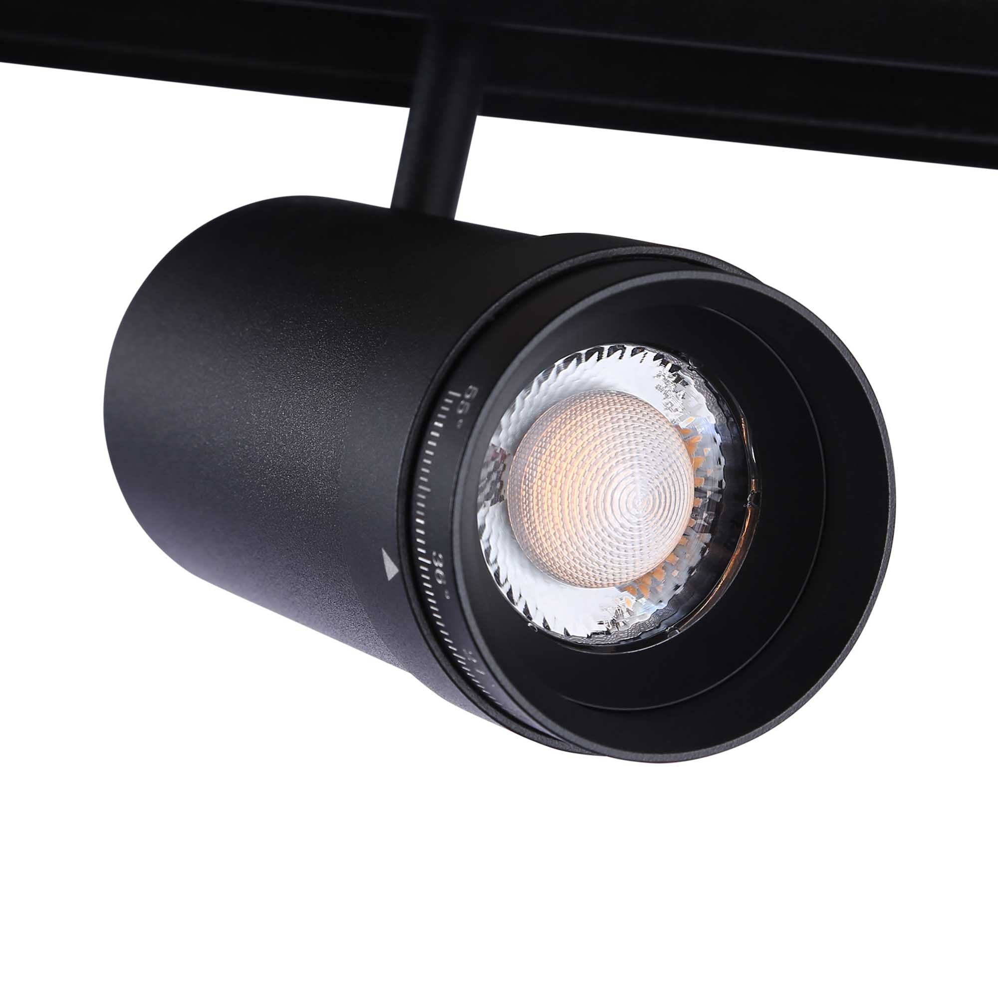Foco LED para carril magnético con Zoom 10-55º - 48V - 12W