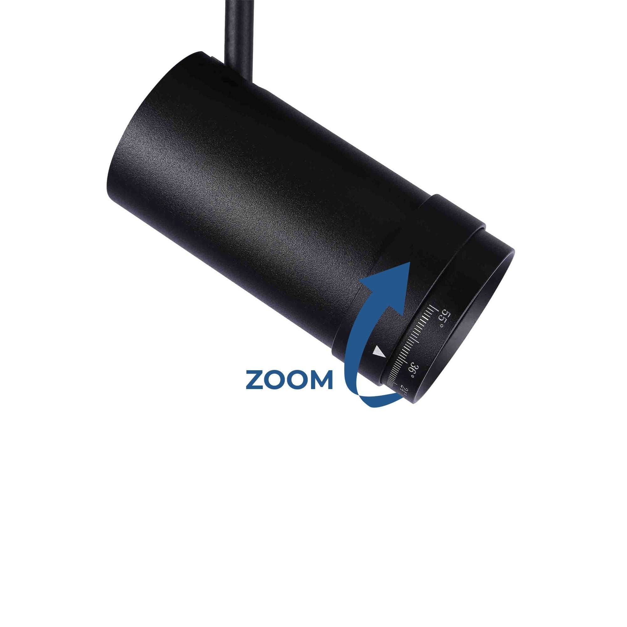 Foco LED para carril magnético con Zoom 10-55º - 48V - 12W