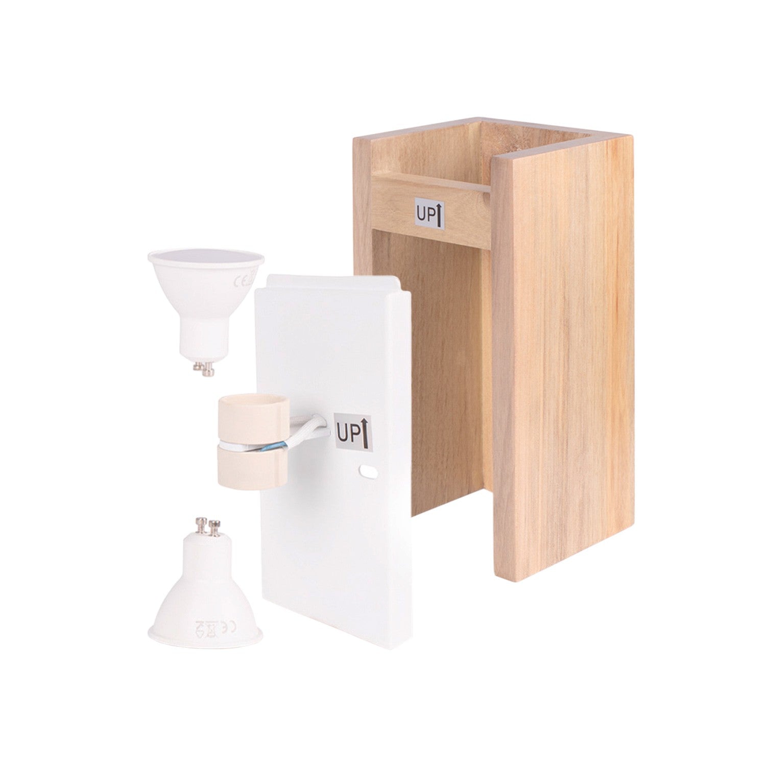 Aplique de pared bidireccional madera "Durga" - 2 x GU10 - Interior