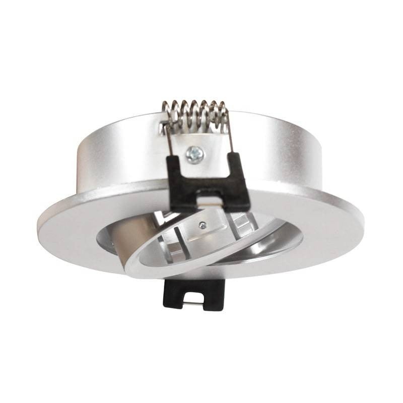 KIT Aro empotrable basculante Ø90mm + Bombilla GU10 6W + Portalámparas