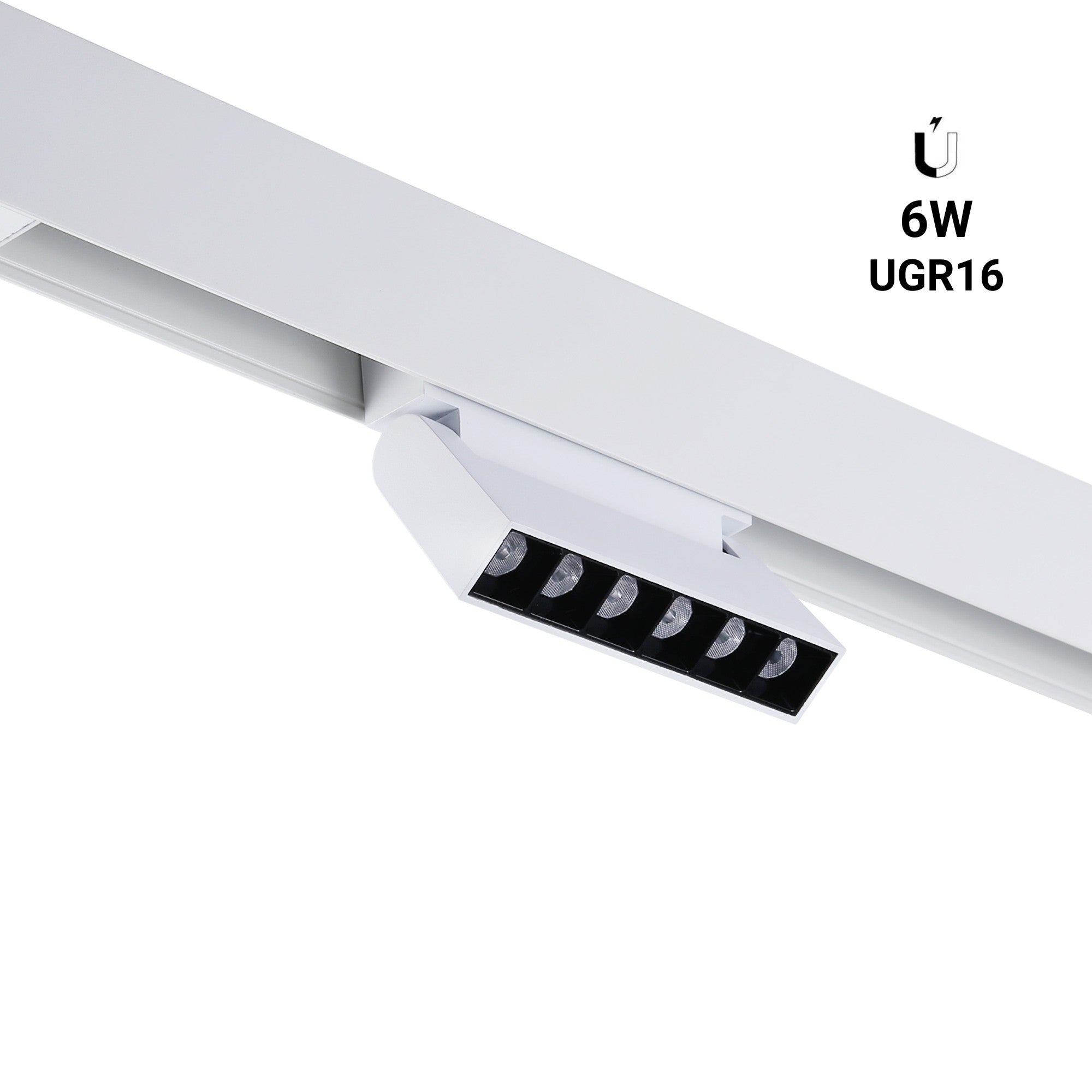 Luminaria lineal LED orientable para carril magnético 48V - 6W - UGR16