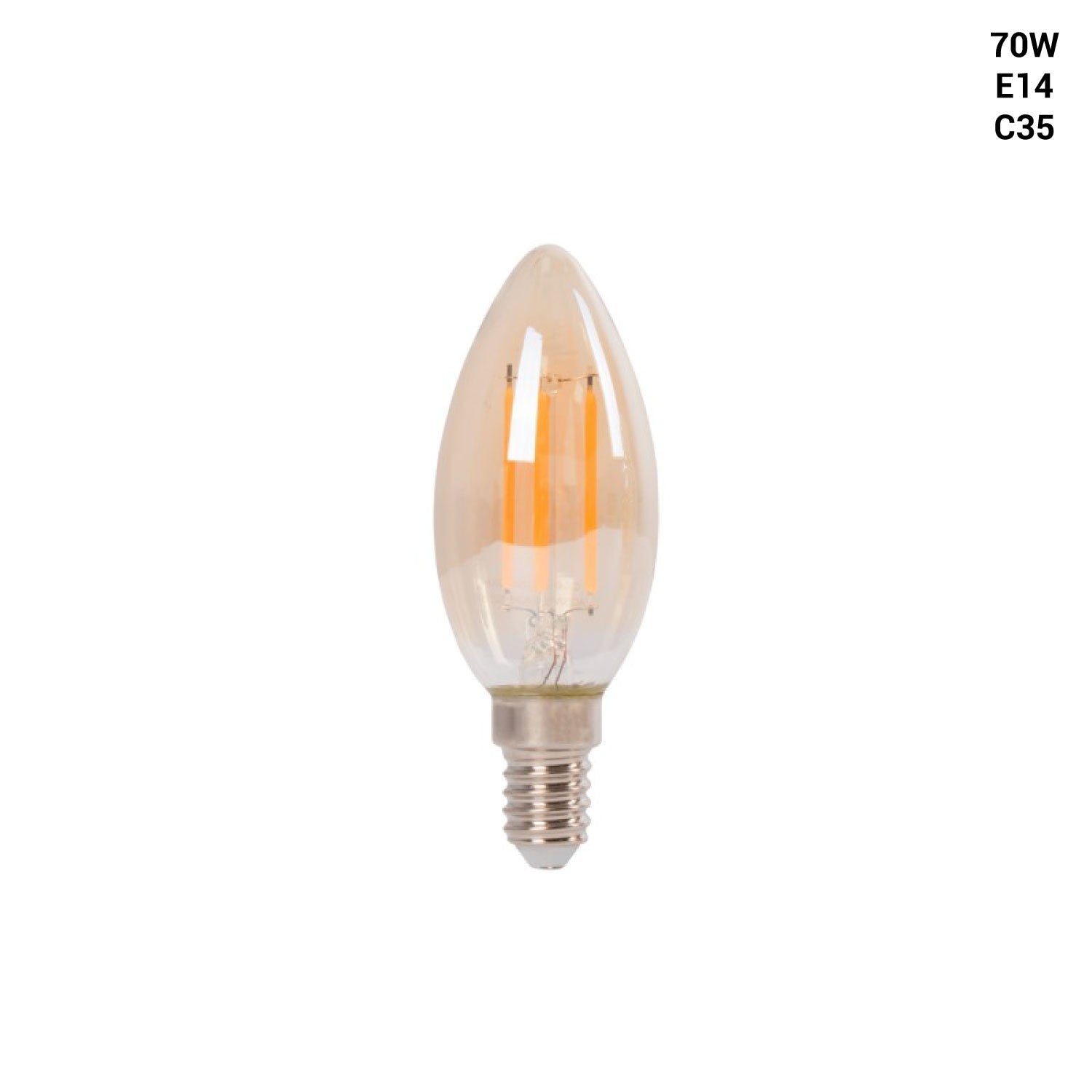 Bombilla LED filamento Vela E14 C35 - 4W - Vintage - 2200K