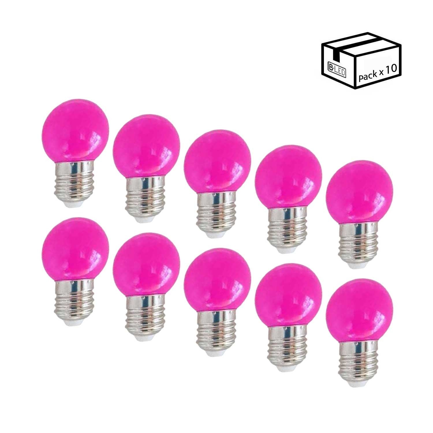 Pack de 10 Bombillas LED E27 1W de un color