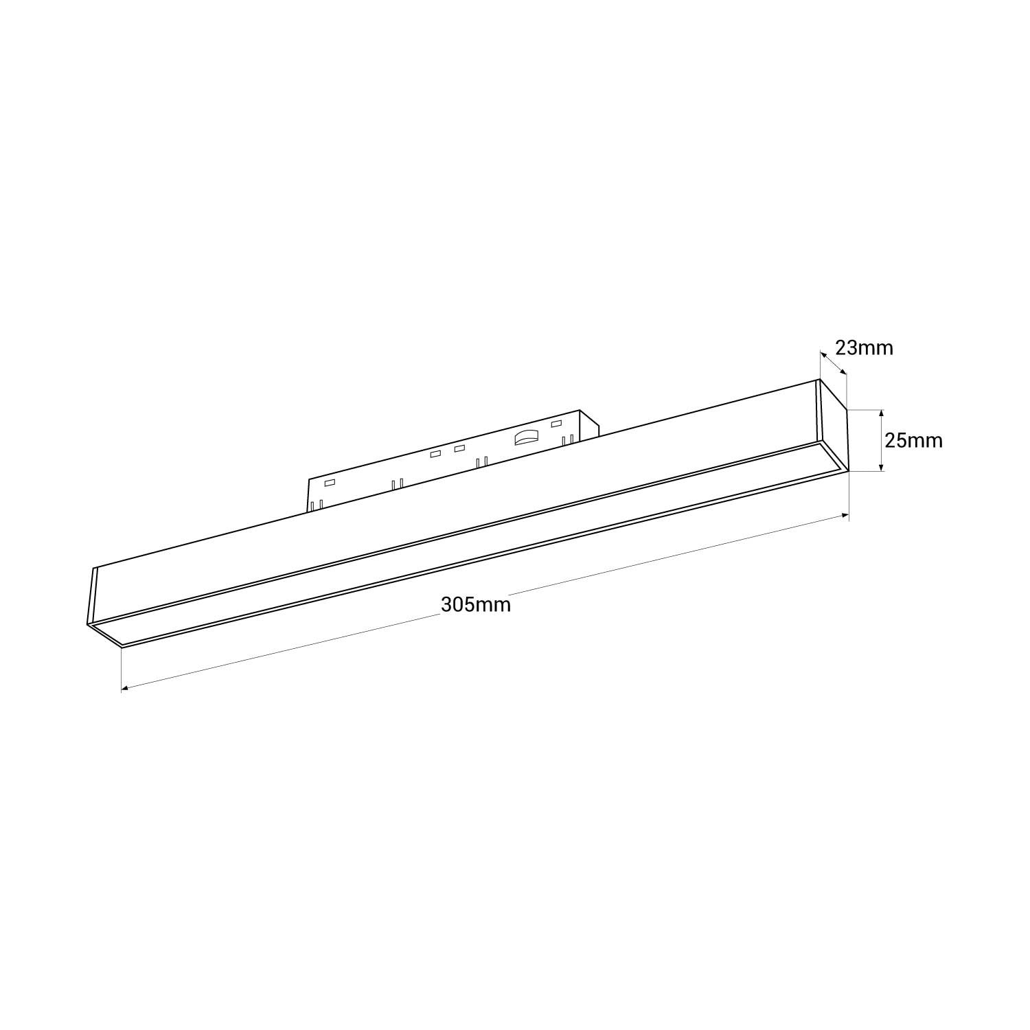 Luminaria lineal LED opal para carril magnético 48V - 10W
