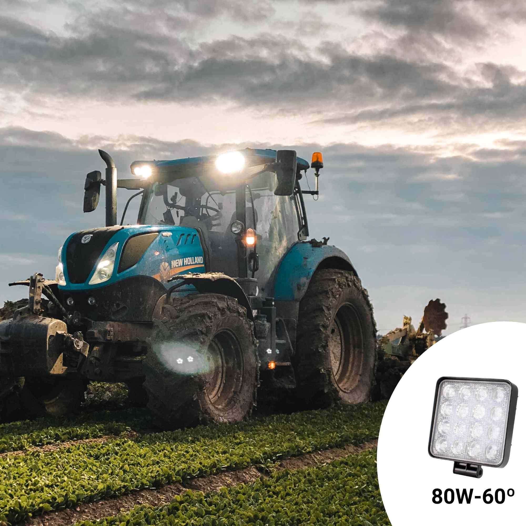 Faro LED 4x4 todoterreno - 80W - 10-40V DC - 4 Pulgadas - 8000lm - Ángulo 60º