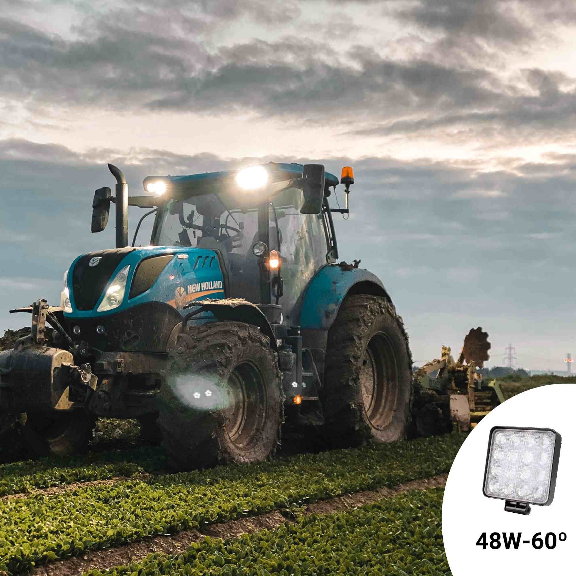 Faro LED 4x4 todoterreno - 48W - 10-40V DC - 4 Pulgadas - 2000lm - Ángulo 60º
