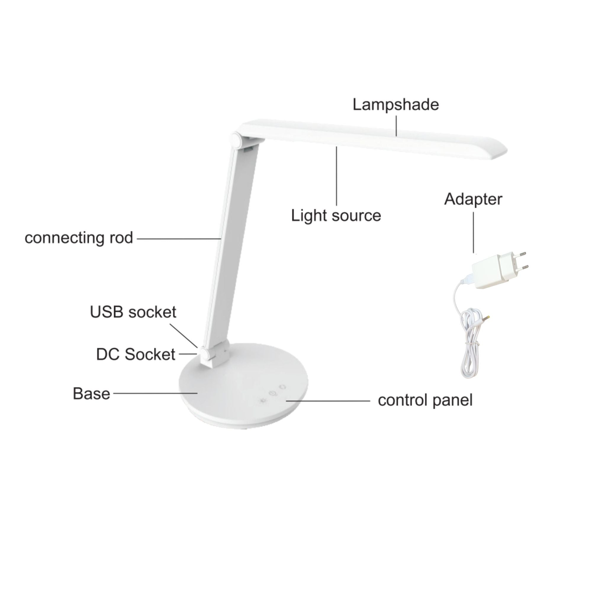 Lámpara de escritorio LED con USB - Regulable - CCT - 4W