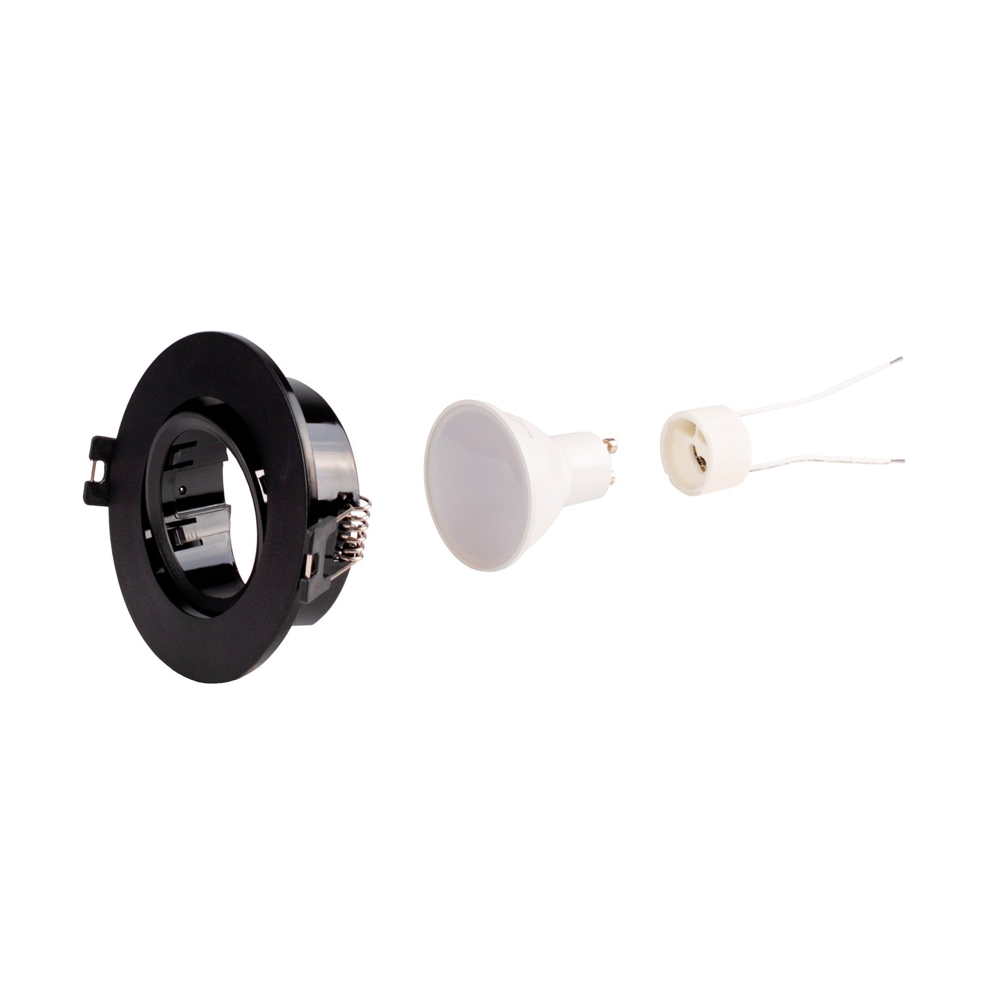 KIT x 10 - Aro downlight basculante + Bombilla GU10 5W + Casquillo GU10