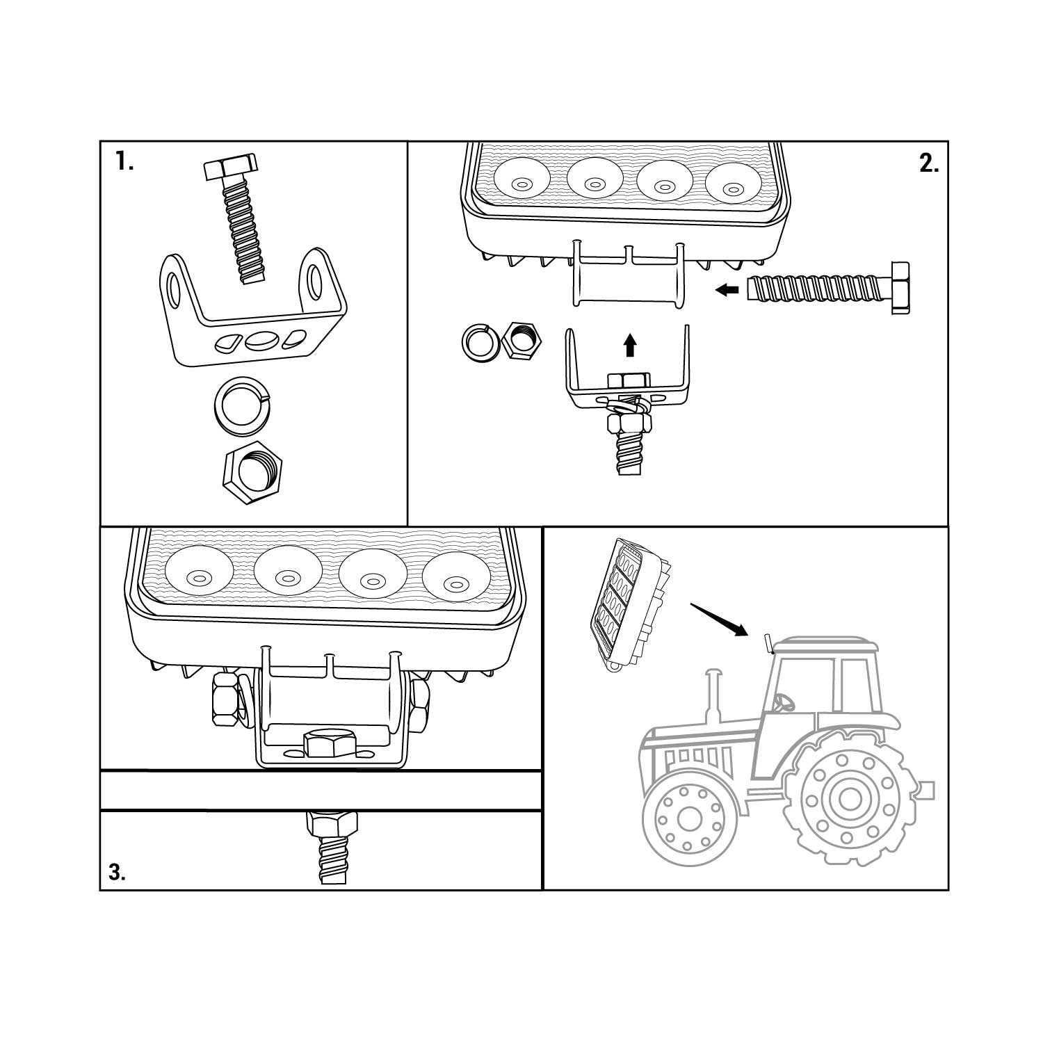 Faro LED 4x4 todoterreno - 48W - 10-40V DC - 4 Pulgadas - 2000lm - Ángulo 60º