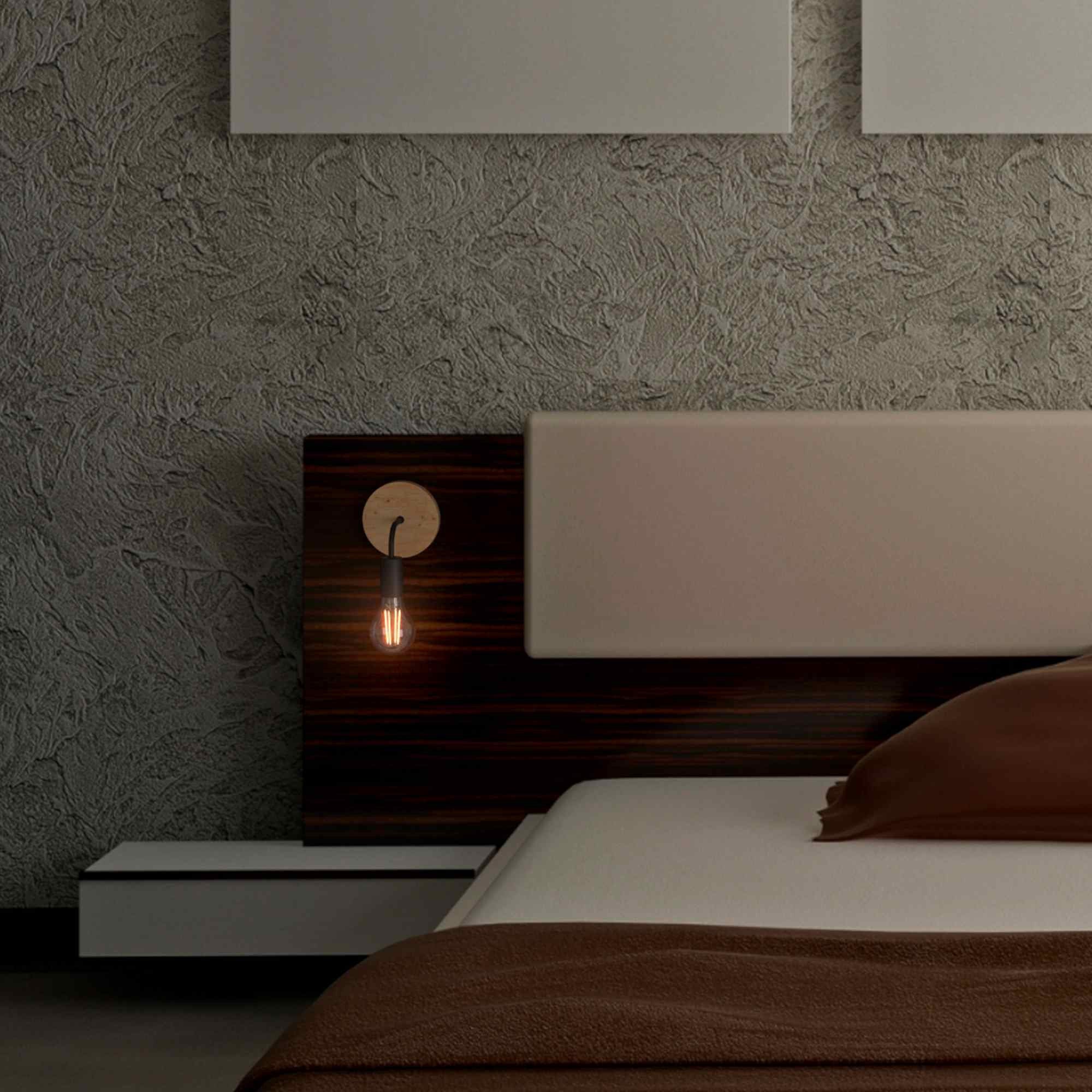 Aplique de pared de madera y metal "Morgan"