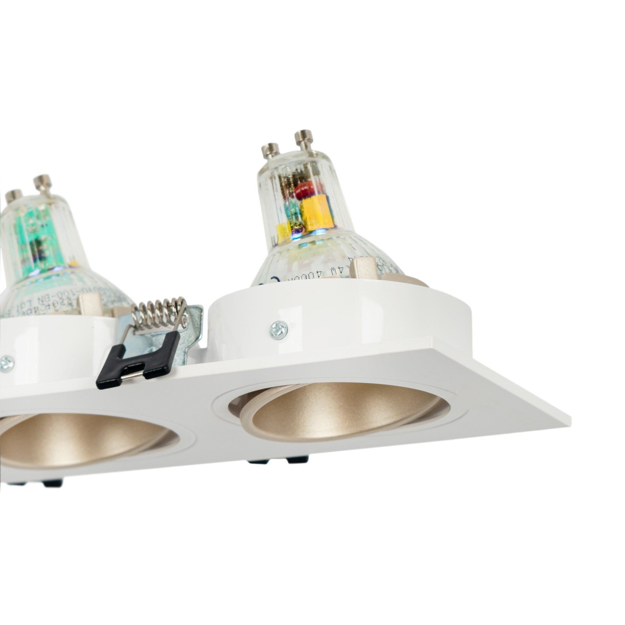 Aro downlight cuadrado basculante triple GU10 / MR16 - Bajo UGR - Corte 75 x 235mm