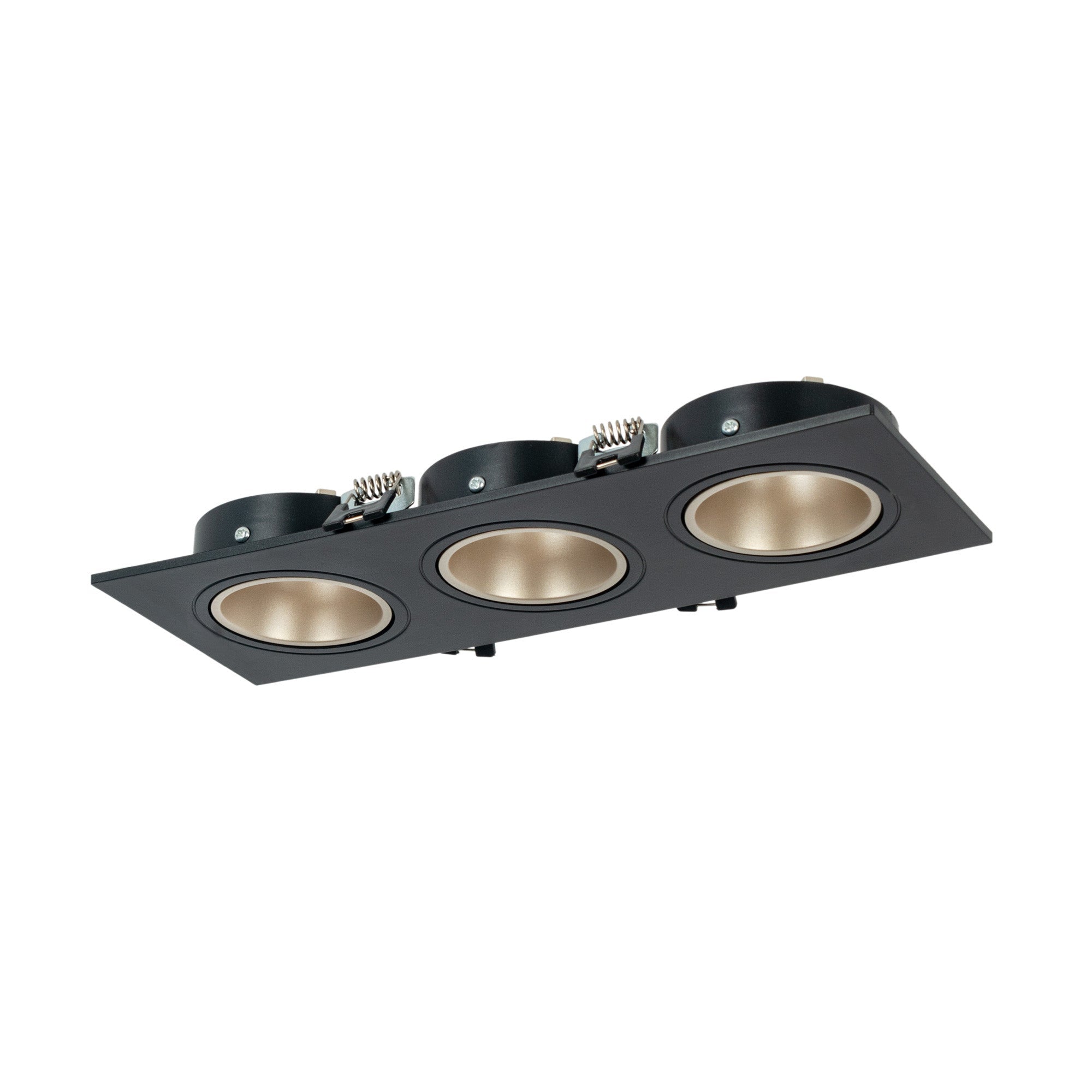 Aro downlight cuadrado basculante triple GU10 / MR16 - Bajo UGR - Corte 75 x 235mm