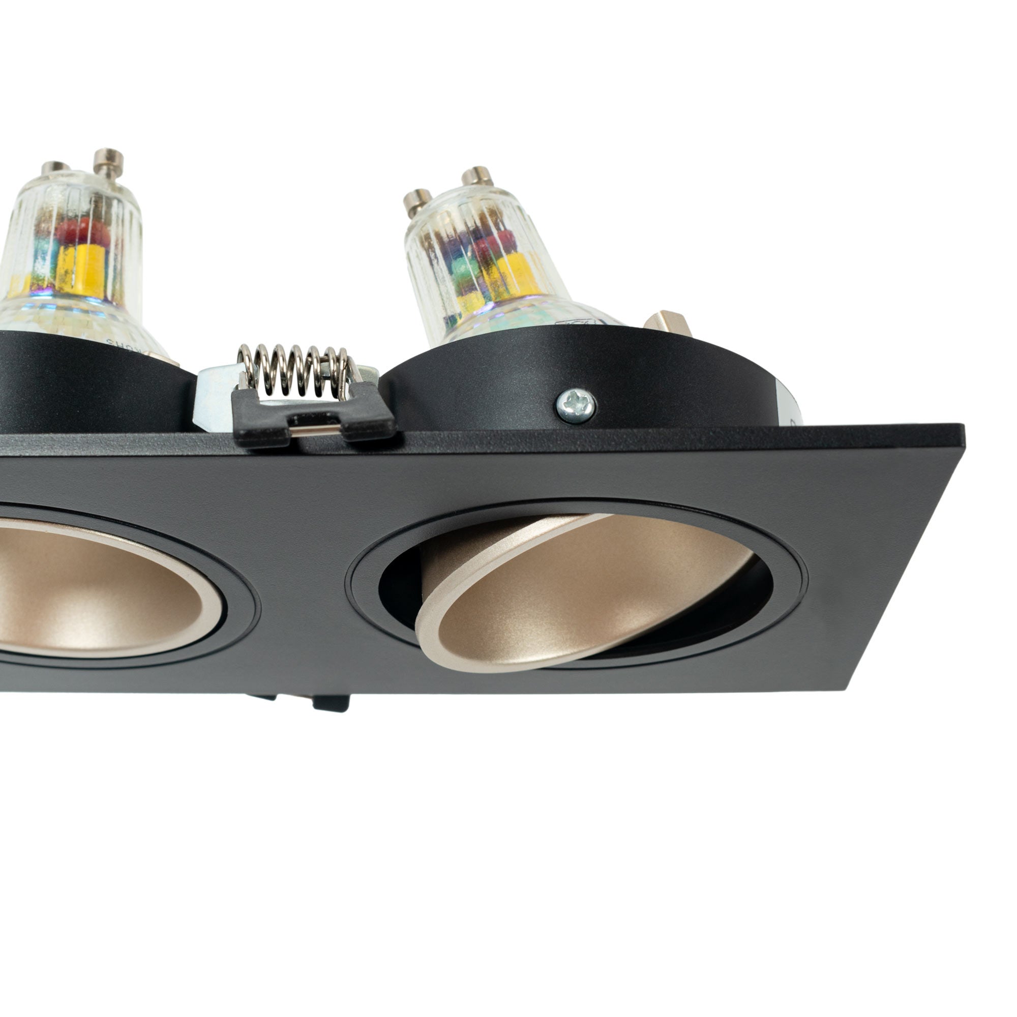Aro downlight cuadrado basculante triple GU10 / MR16 - Bajo UGR - Corte 75 x 235mm