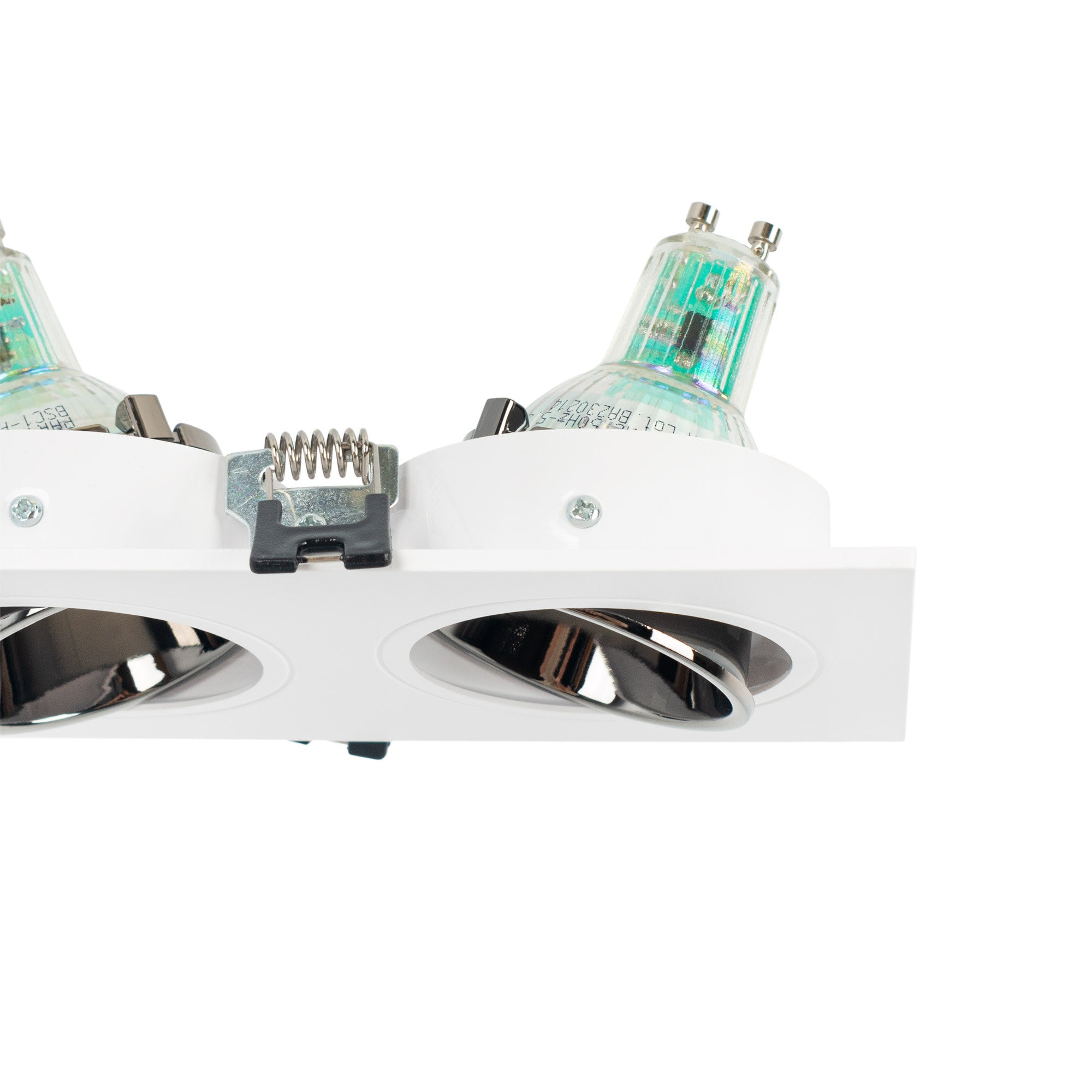 Aro downlight cuadrado basculante triple GU10 / MR16 - Bajo UGR - Corte 75 x 235mm