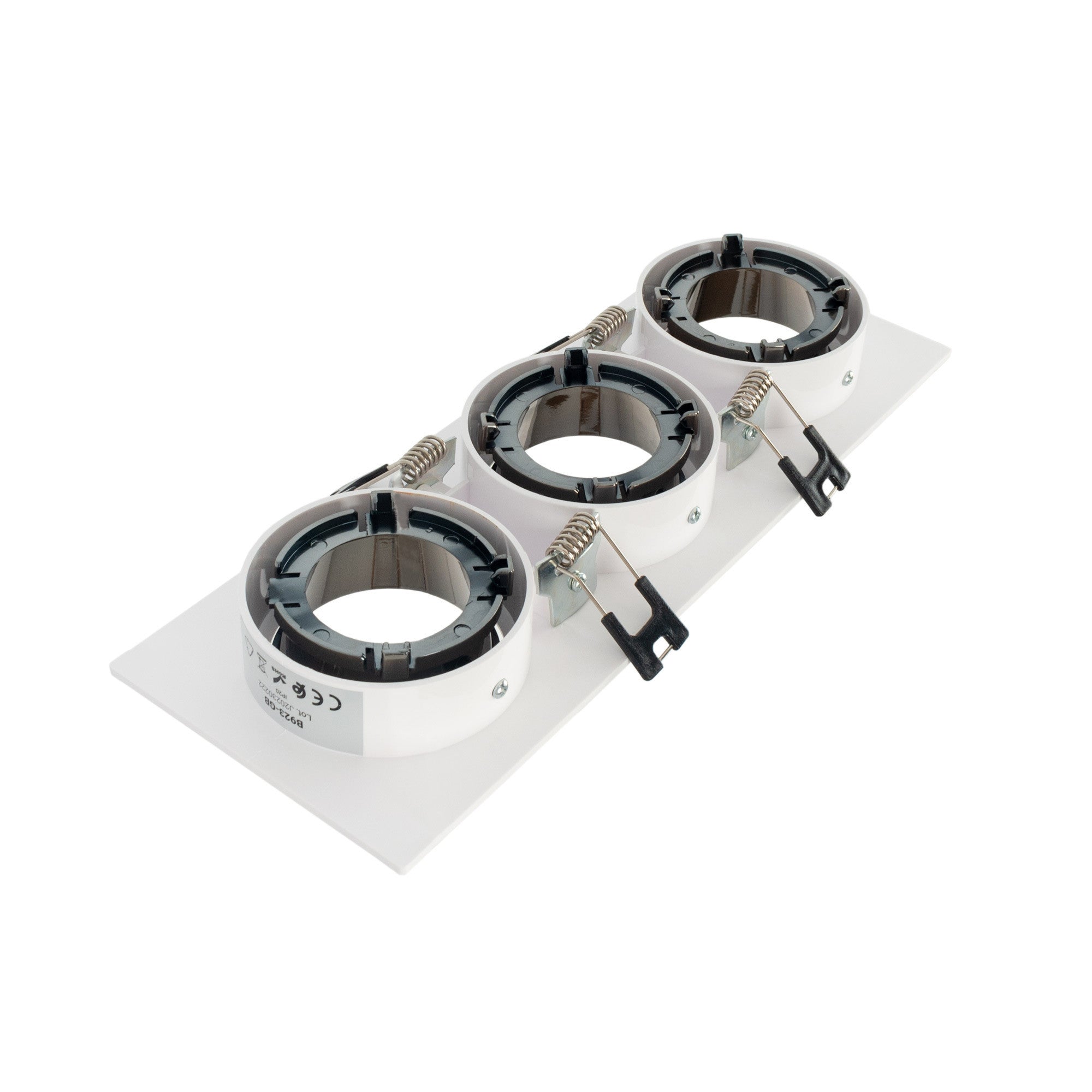 Aro downlight cuadrado basculante triple GU10 / MR16 - Bajo UGR - Corte 75 x 235mm