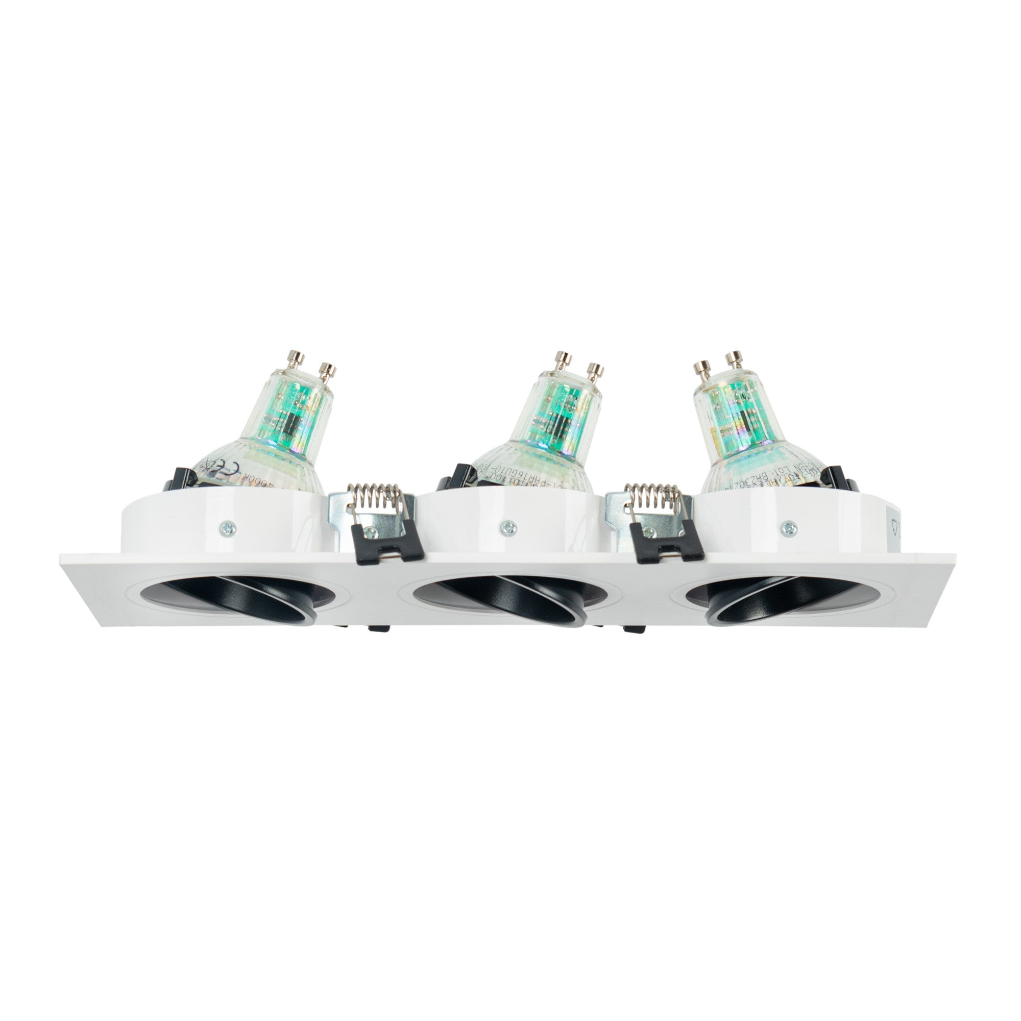 Aro downlight cuadrado basculante triple GU10 / MR16 - Bajo UGR - Corte 75 x 235mm