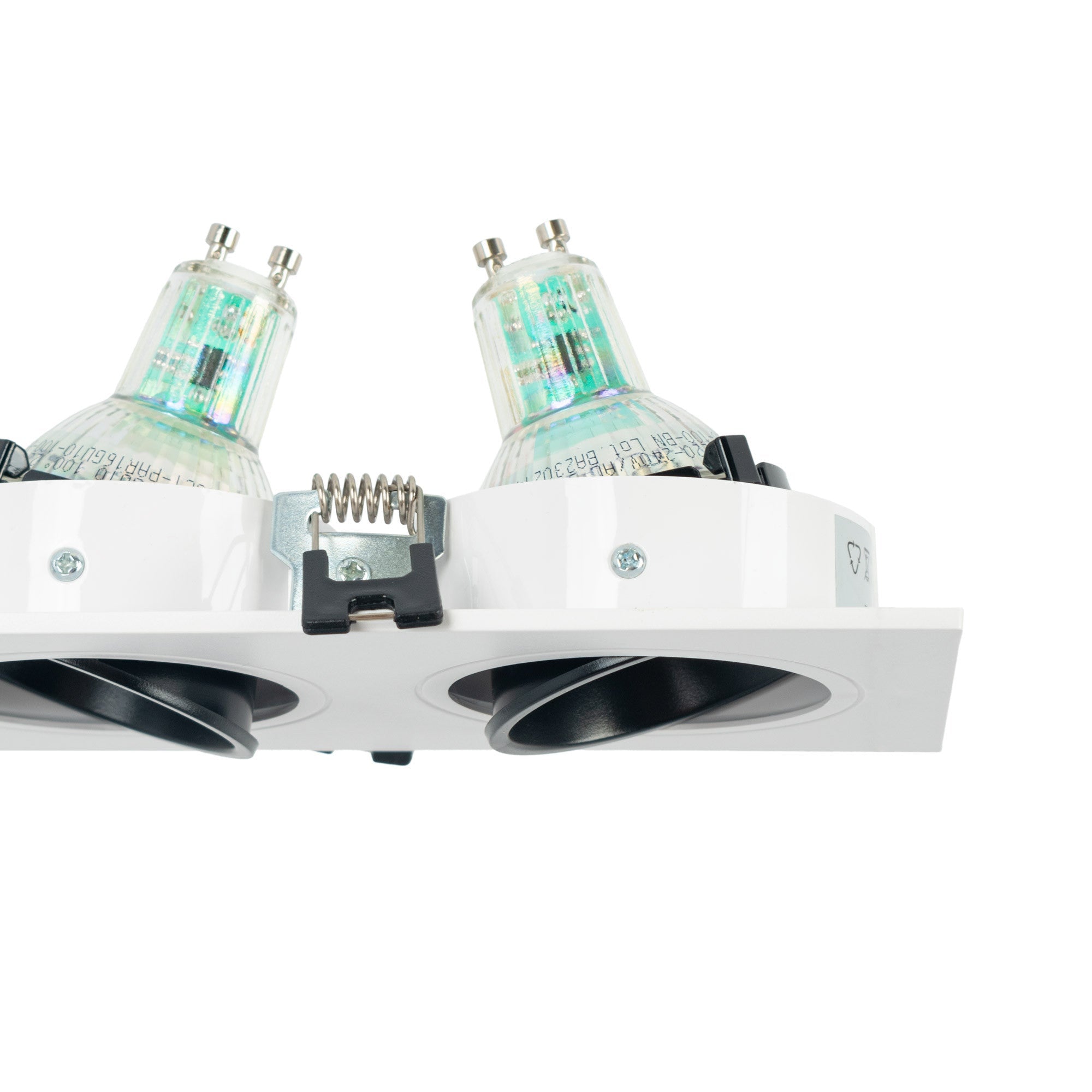 Aro downlight cuadrado basculante triple GU10 / MR16 - Bajo UGR - Corte 75 x 235mm