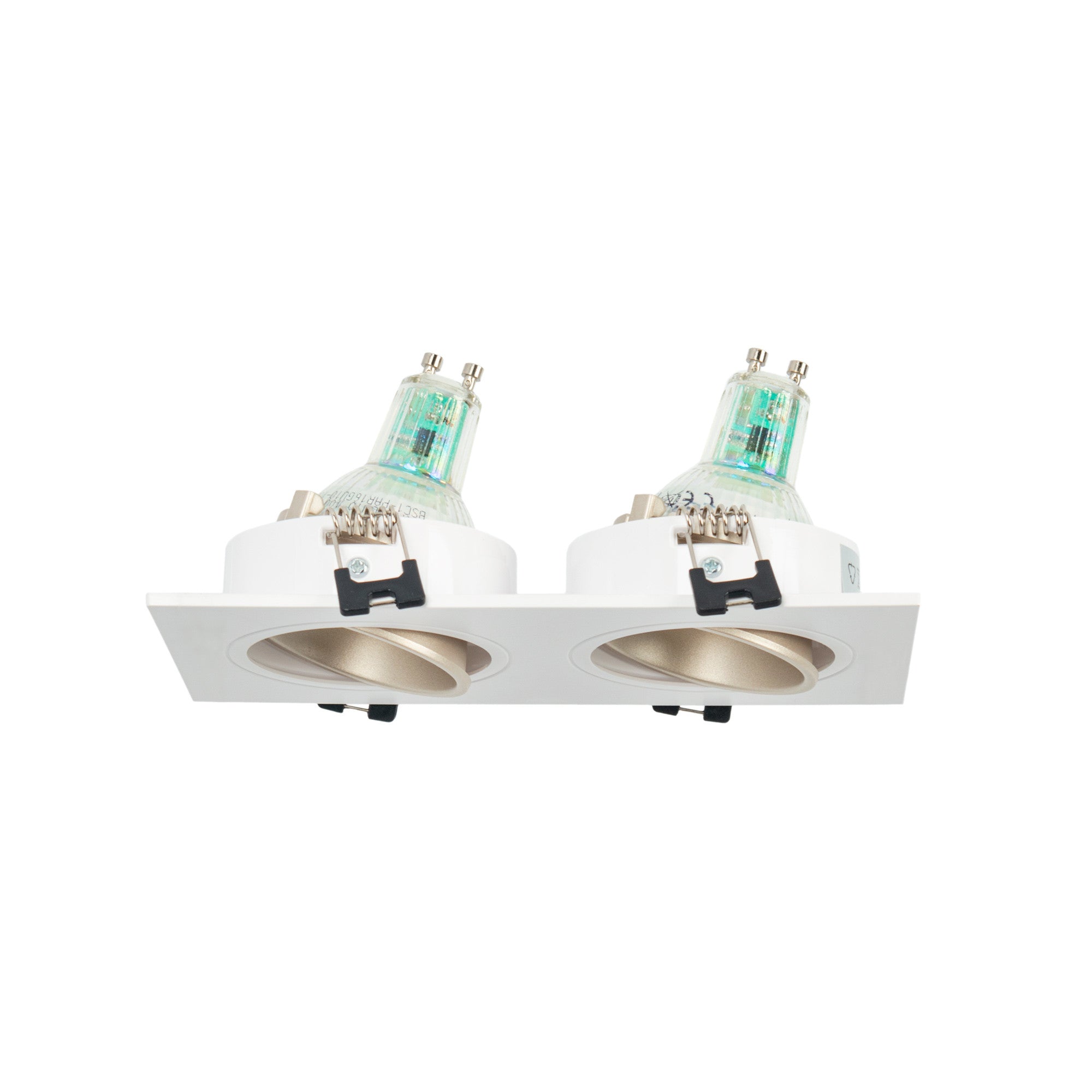 Aro downlight cuadrado basculante doble GU10 / MR16 - Bajo UGR - Corte 75 x 150mm
