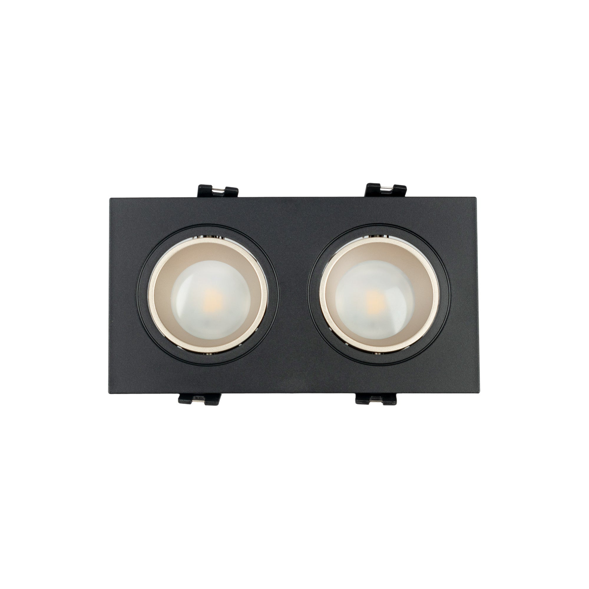 Aro downlight cuadrado basculante doble GU10 / MR16 - Bajo UGR - Corte 75 x 150mm