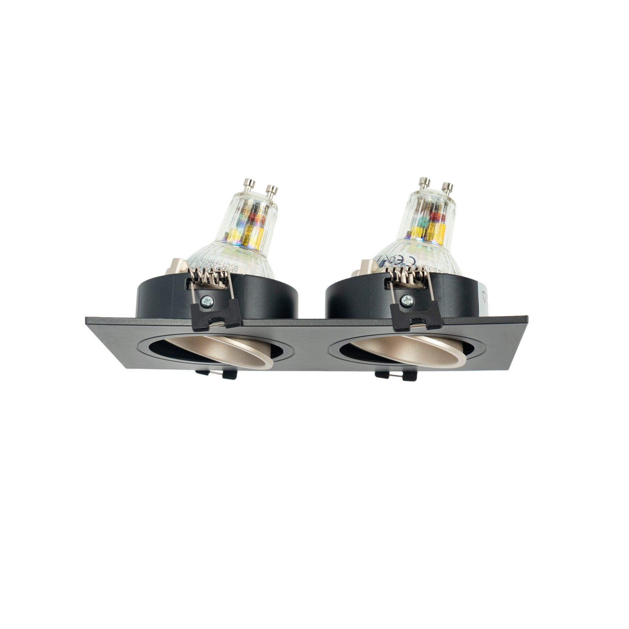 Aro downlight cuadrado basculante doble GU10 / MR16 - Bajo UGR - Corte 75 x 150mm