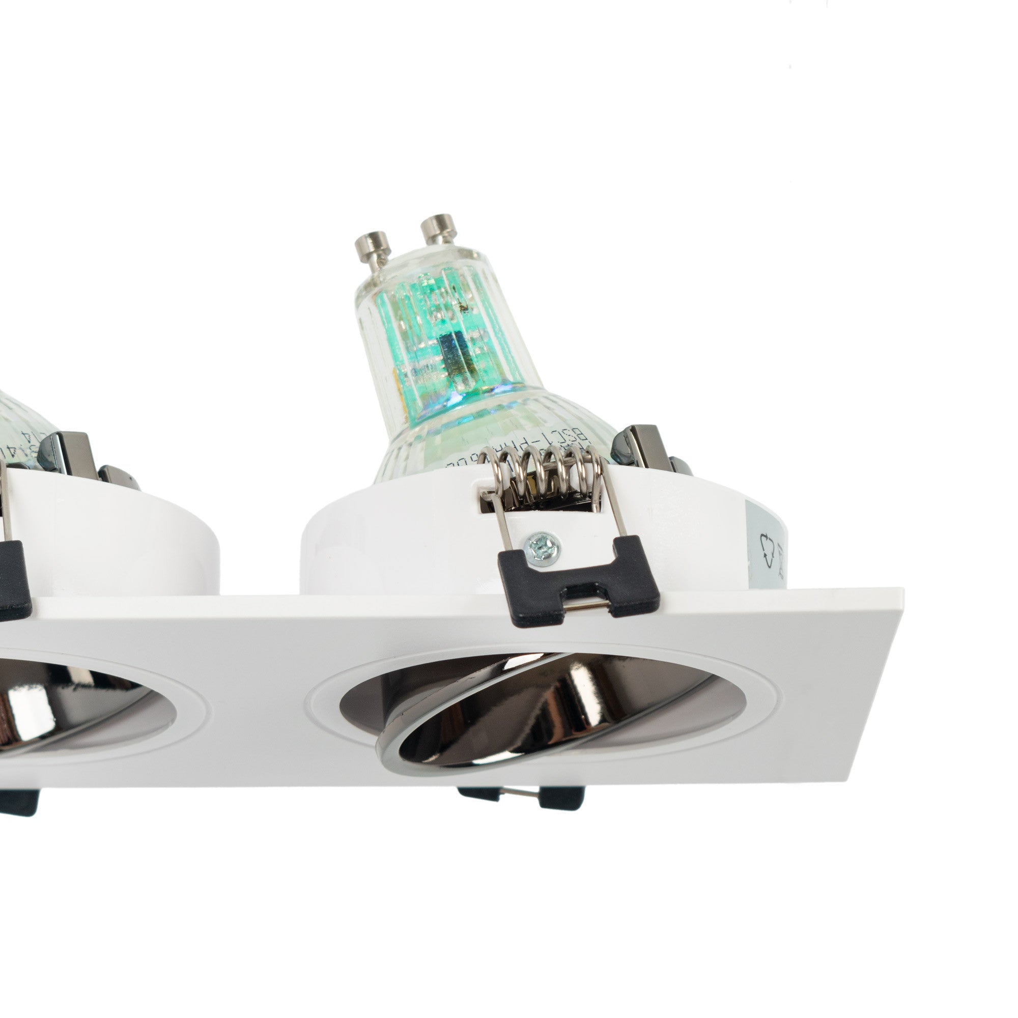 Aro downlight cuadrado basculante doble GU10 / MR16 - Bajo UGR - Corte 75 x 150mm