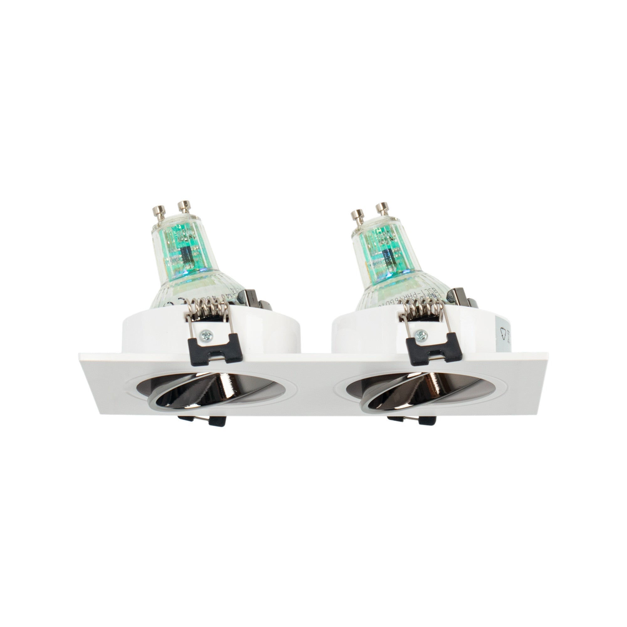 Aro downlight cuadrado basculante doble GU10 / MR16 - Bajo UGR - Corte 75 x 150mm