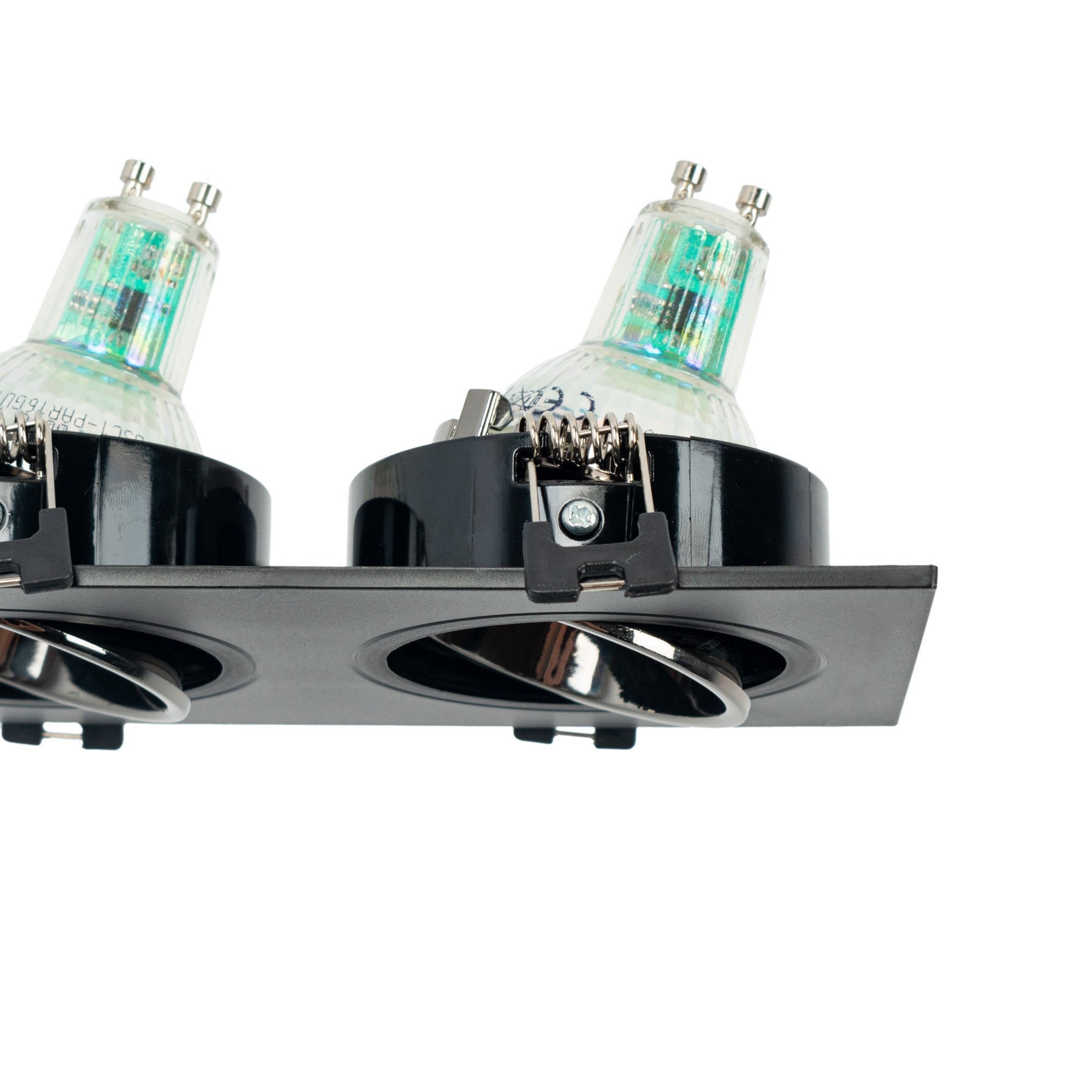 Aro downlight cuadrado basculante doble GU10 / MR16 - Bajo UGR - Corte 75 x 150mm