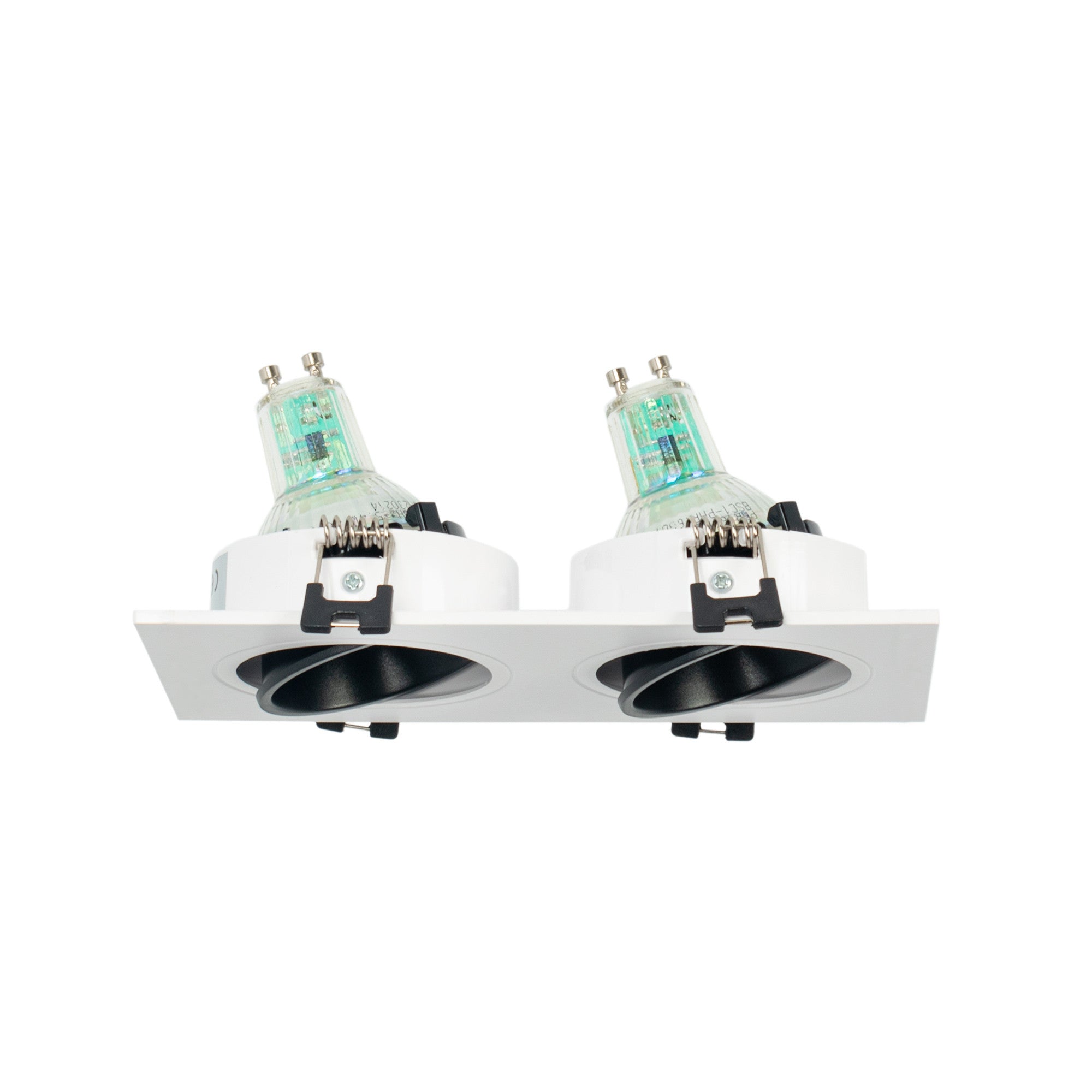 Aro downlight cuadrado basculante doble GU10 / MR16 - Bajo UGR - Corte 75 x 150mm