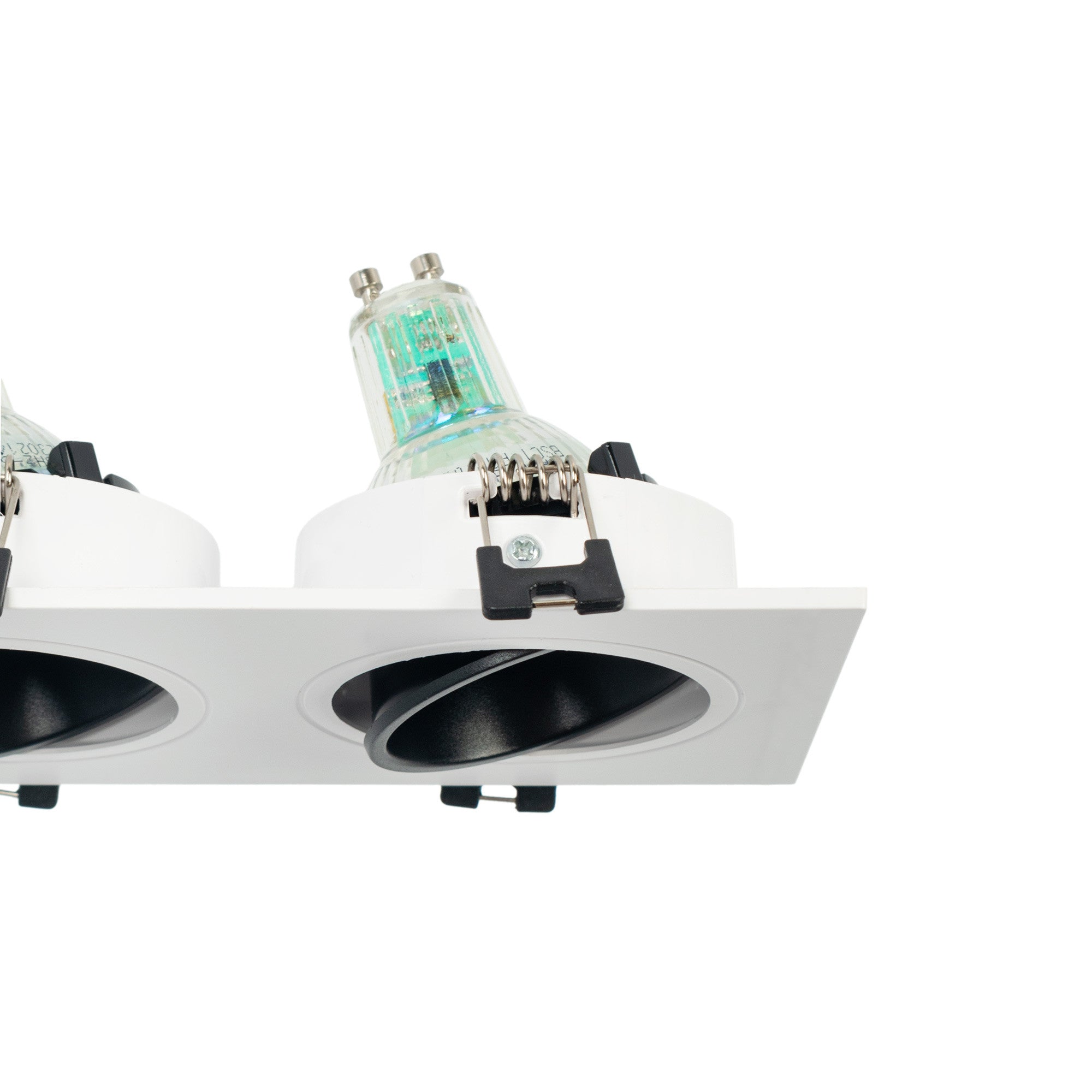Aro downlight cuadrado basculante doble GU10 / MR16 - Bajo UGR - Corte 75 x 150mm
