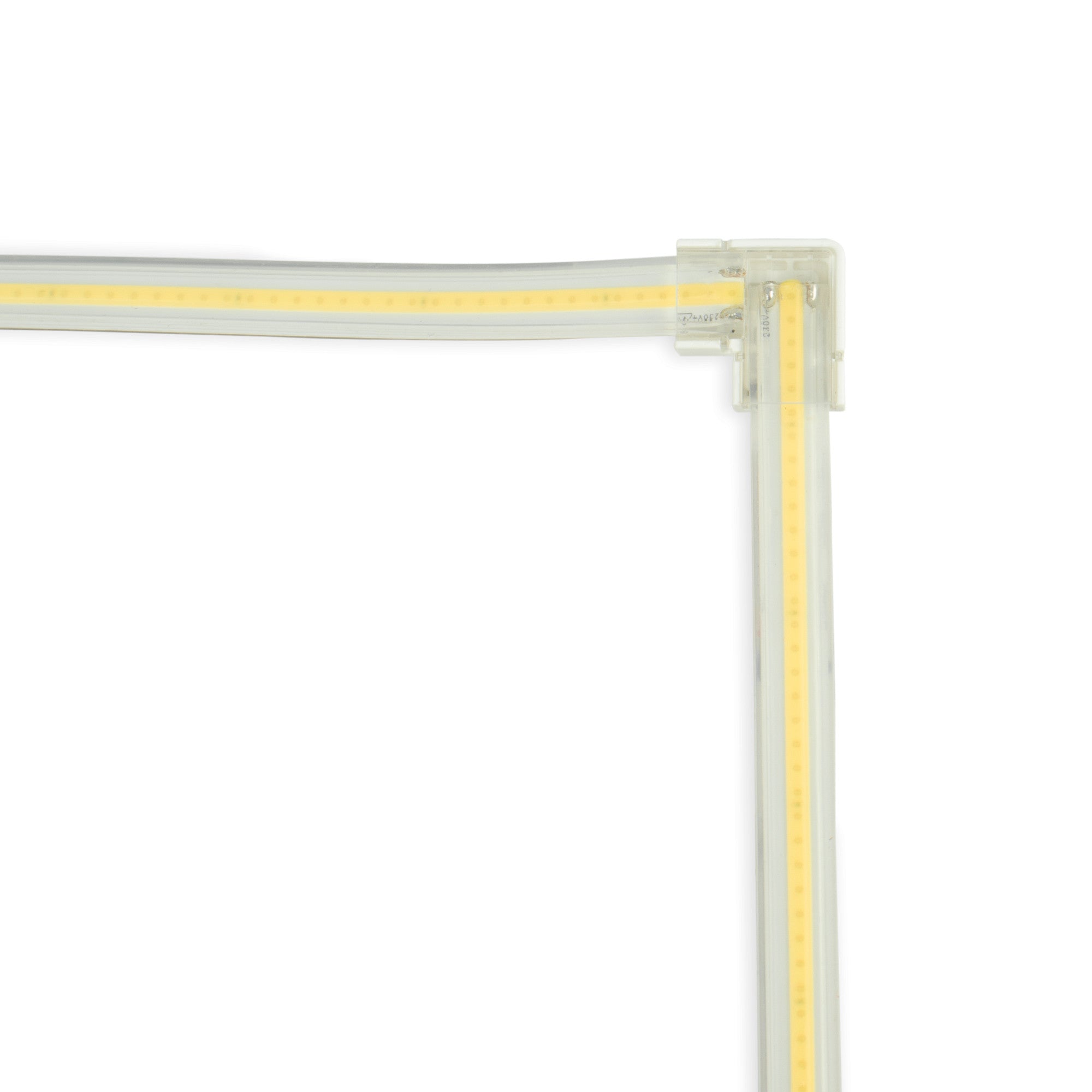 Conector estanco esquina para tira LED COB 220V - 2 pines - Tira 12mm - IP67