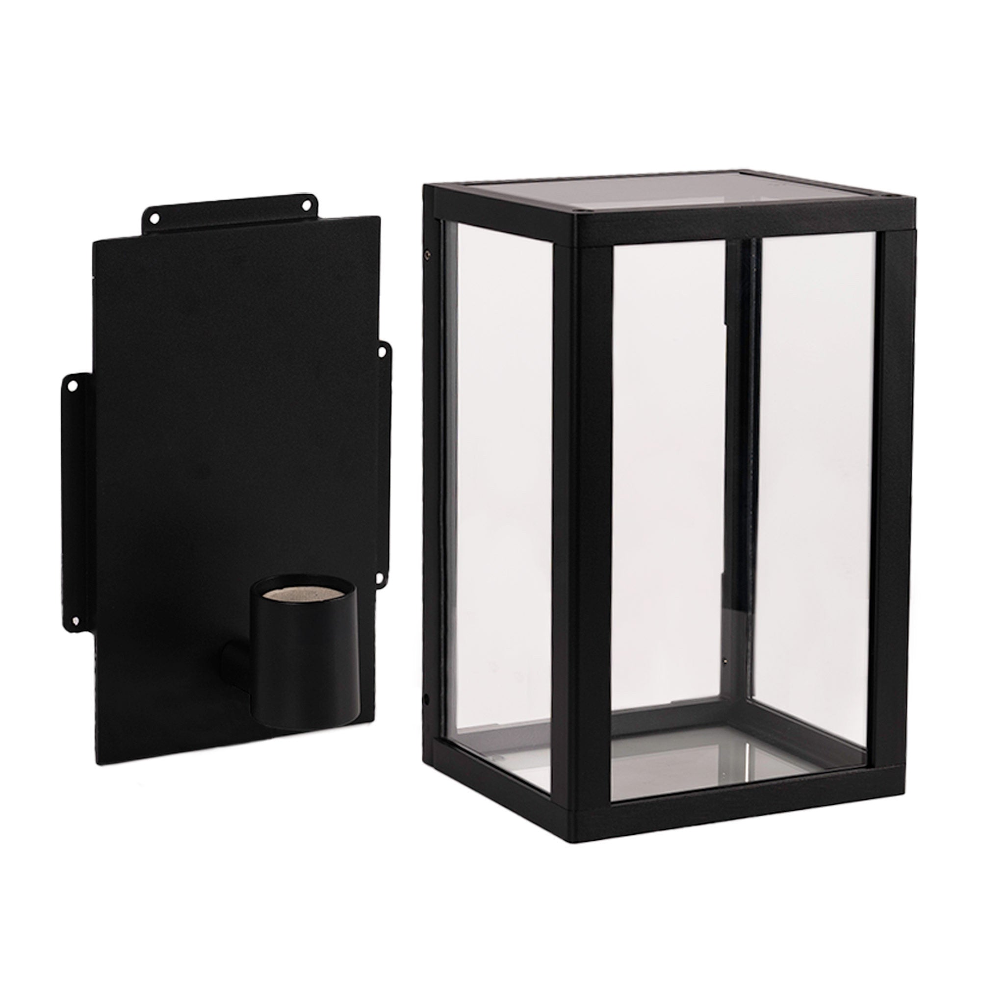 Aplique de pared exterior aluminio "Glass House" - IP44 - E27
