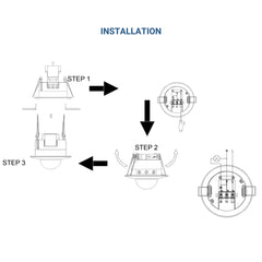 Sensor de presencia PIR empotrable con mando a distancia - 360º - IP20
