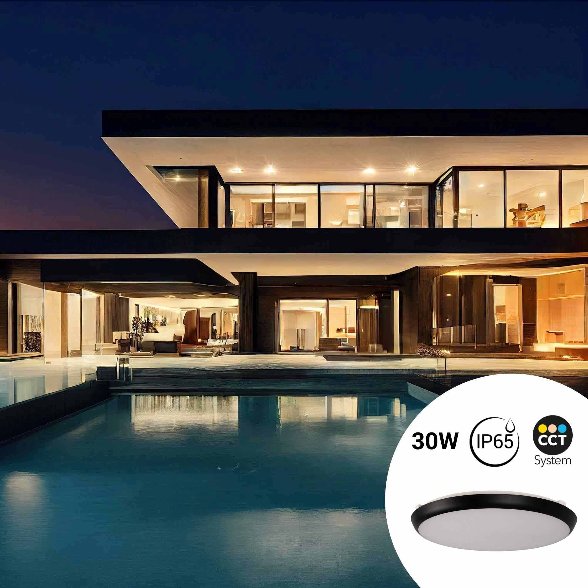 Plafón LED techo estanco CCT - 30W - Ø35cm - 3180lm - IP65