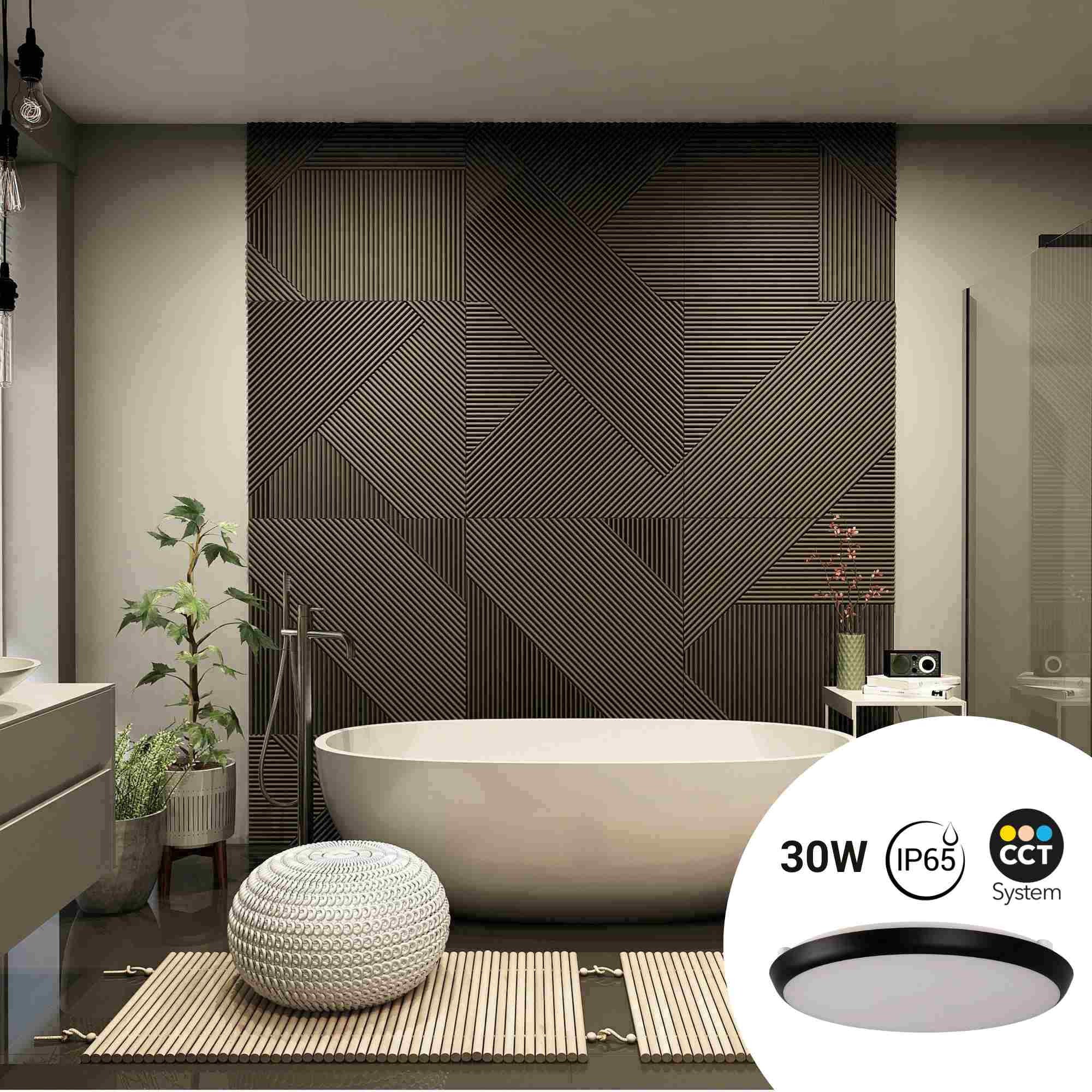 Plafón LED techo estanco CCT - 30W - Ø35cm - 3180lm - IP65